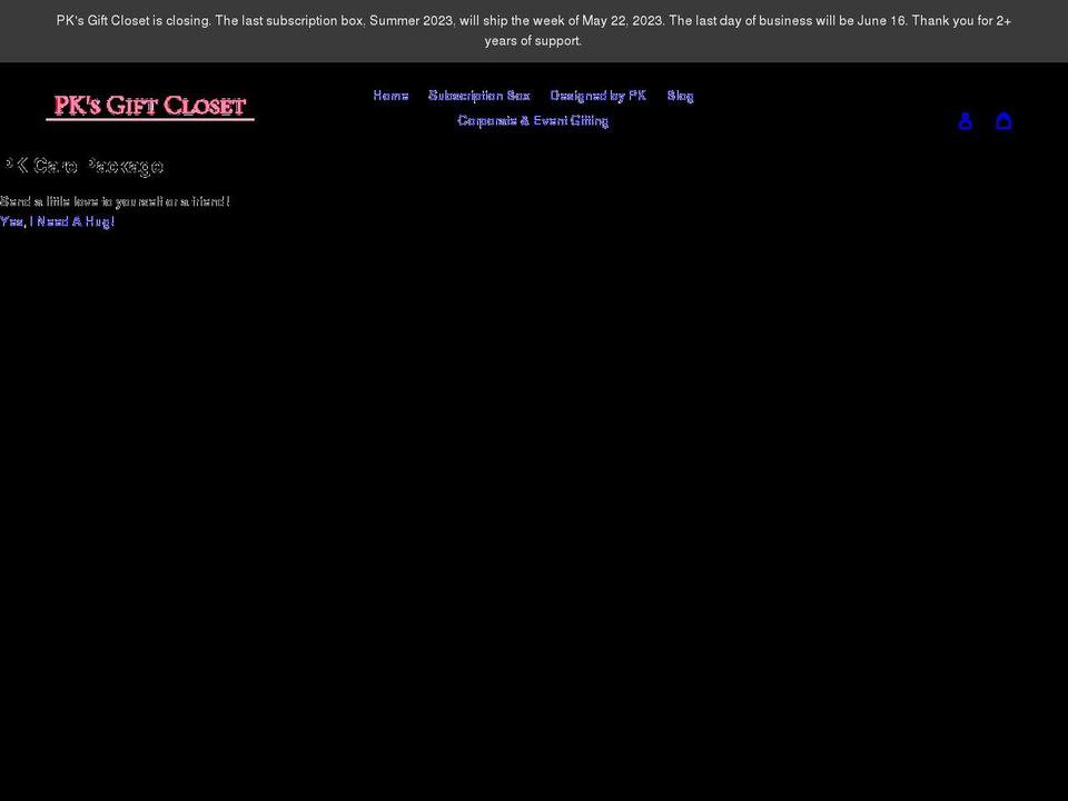 pksgiftcloset.com shopify website screenshot
