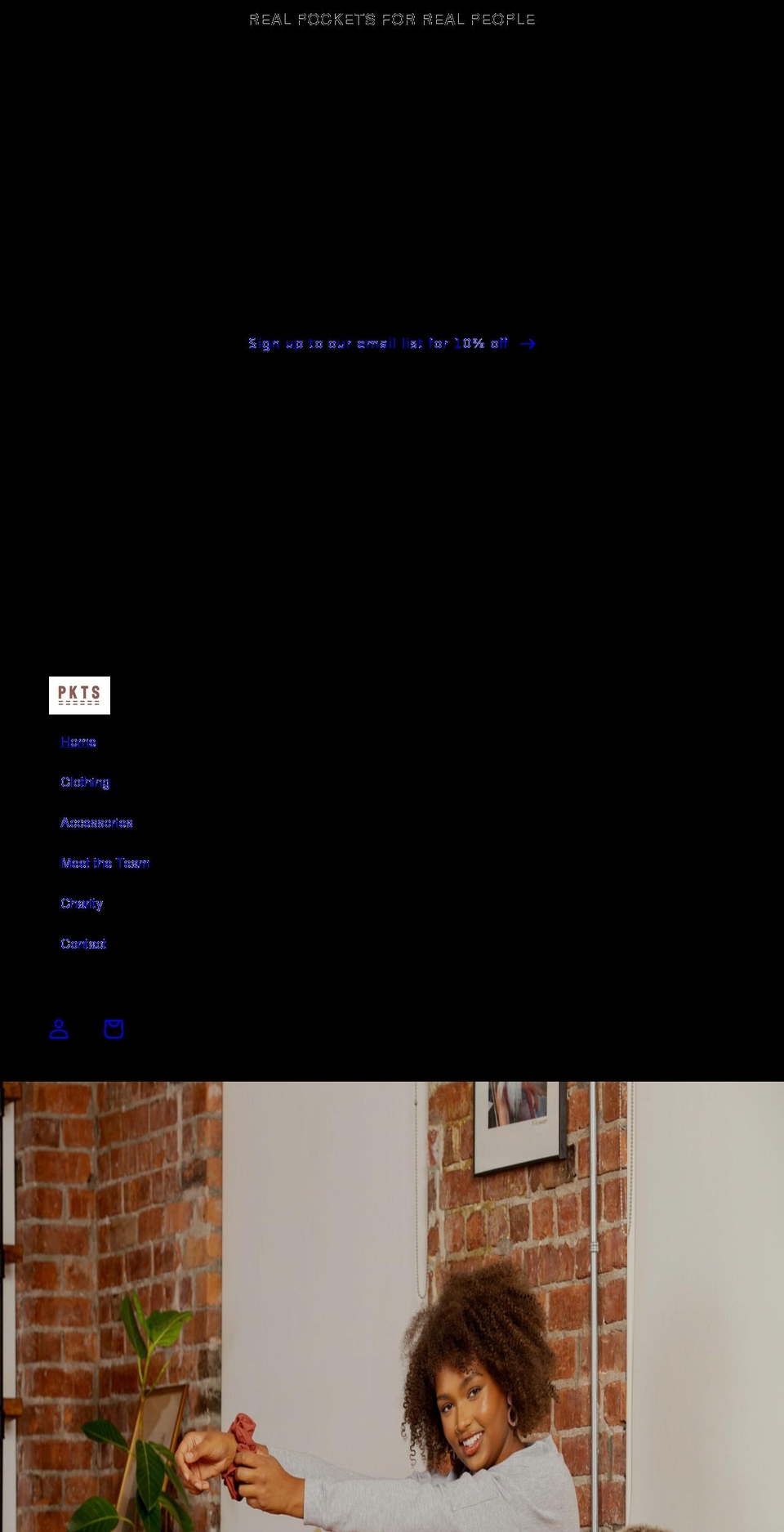 pktsclothing.com shopify website screenshot