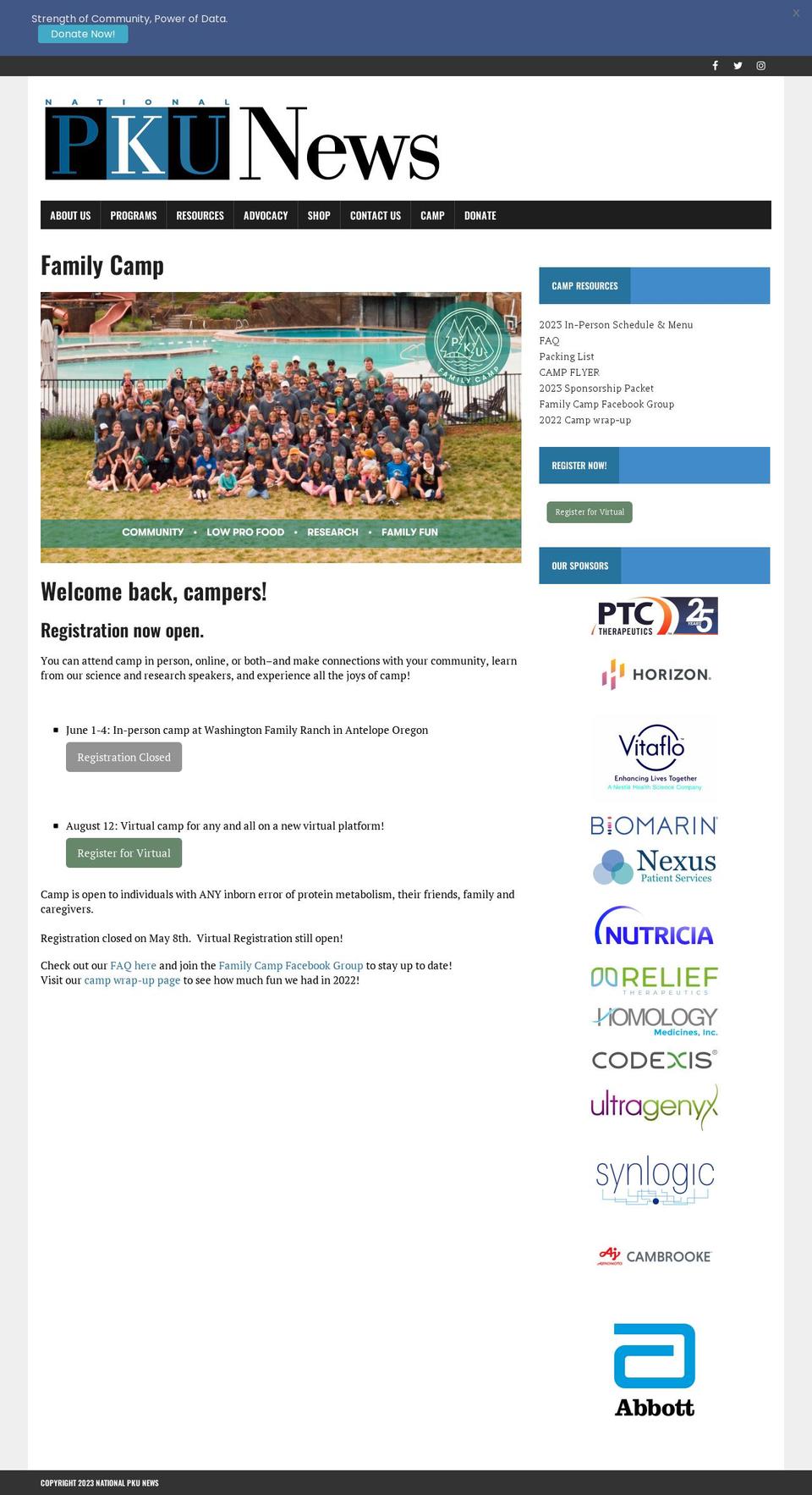 pkunw.org shopify website screenshot