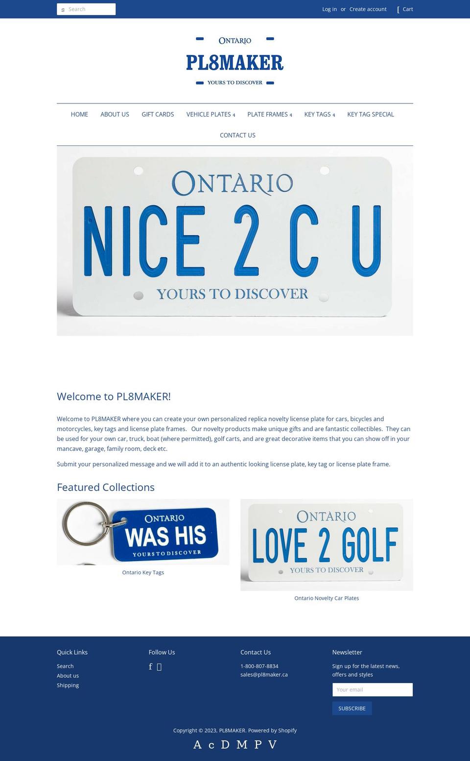pl8maker.ca shopify website screenshot