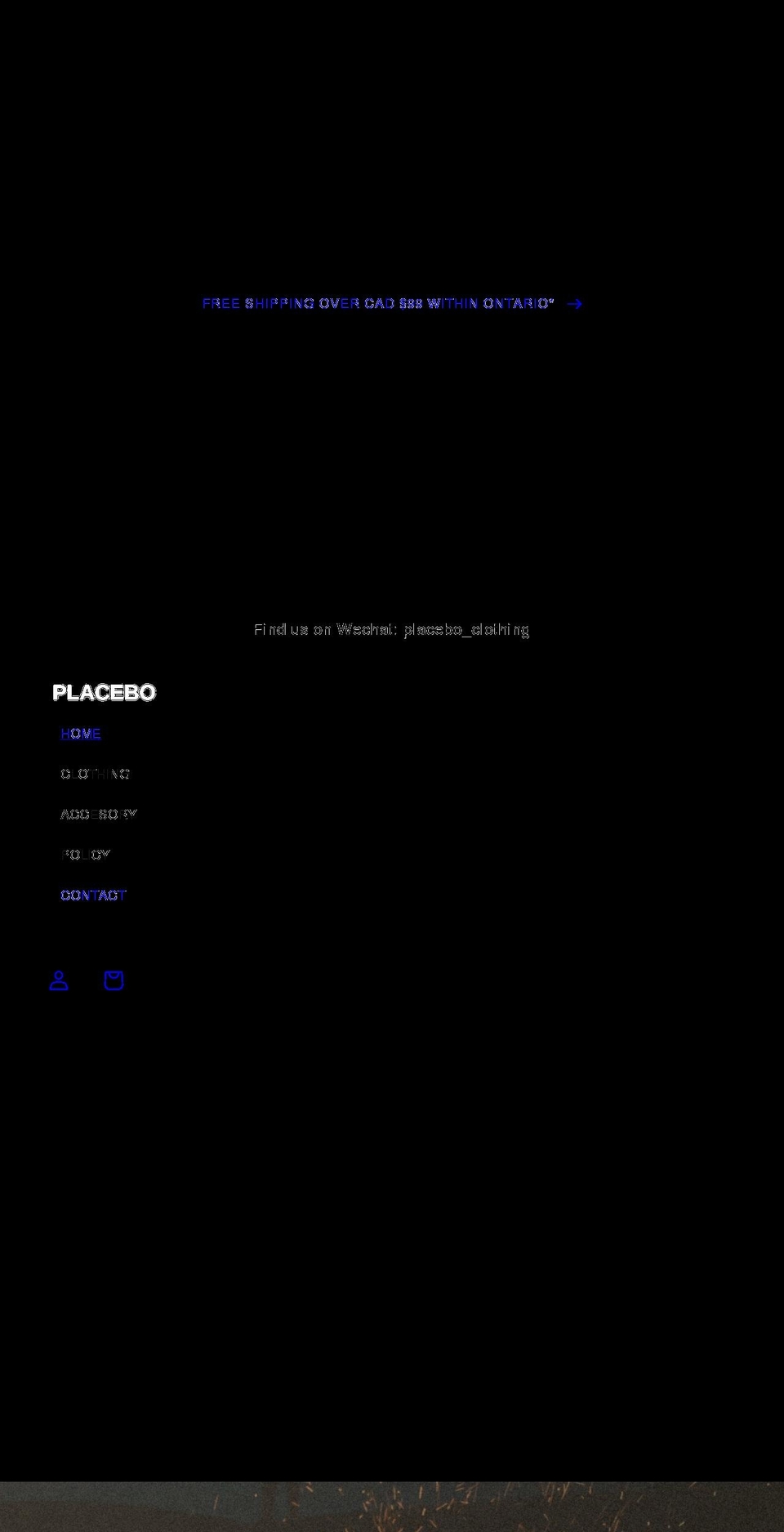 placeboclothing.com shopify website screenshot