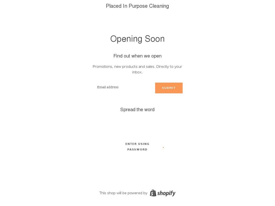 placedinpurpose.com shopify website screenshot