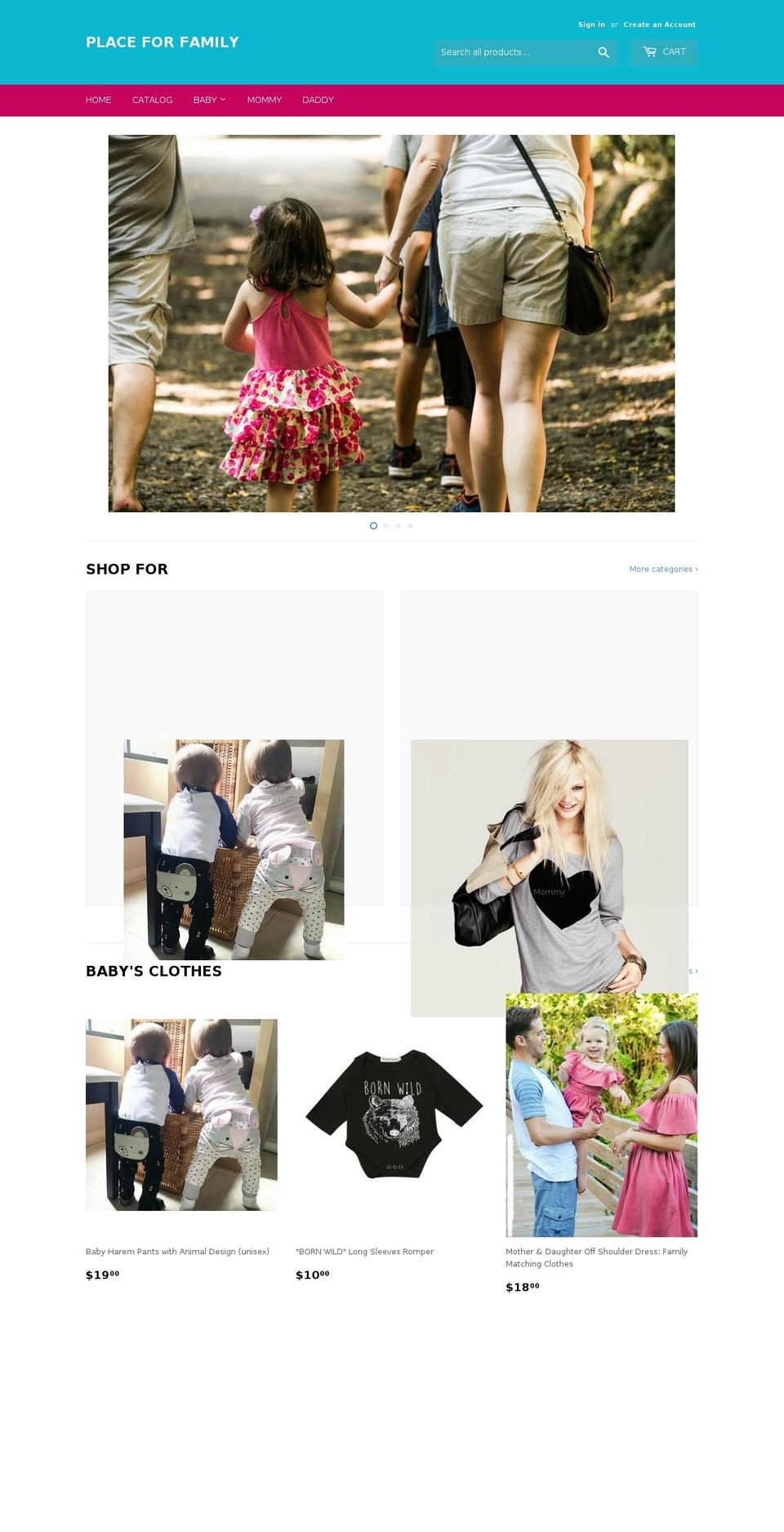 placeforfamily.com — Shopify storefront screenshot