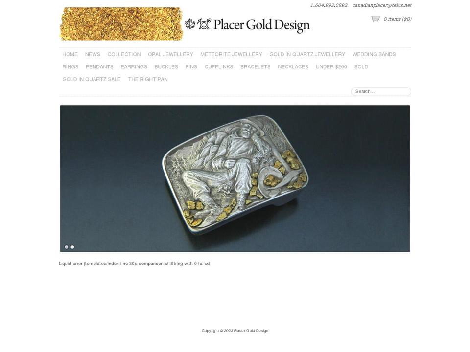 placer-gold-design.myshopify.com shopify website screenshot
