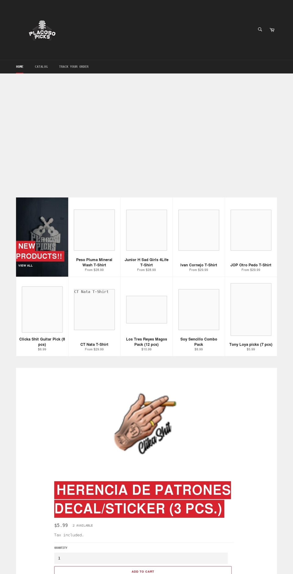 placosopicks.com shopify website screenshot