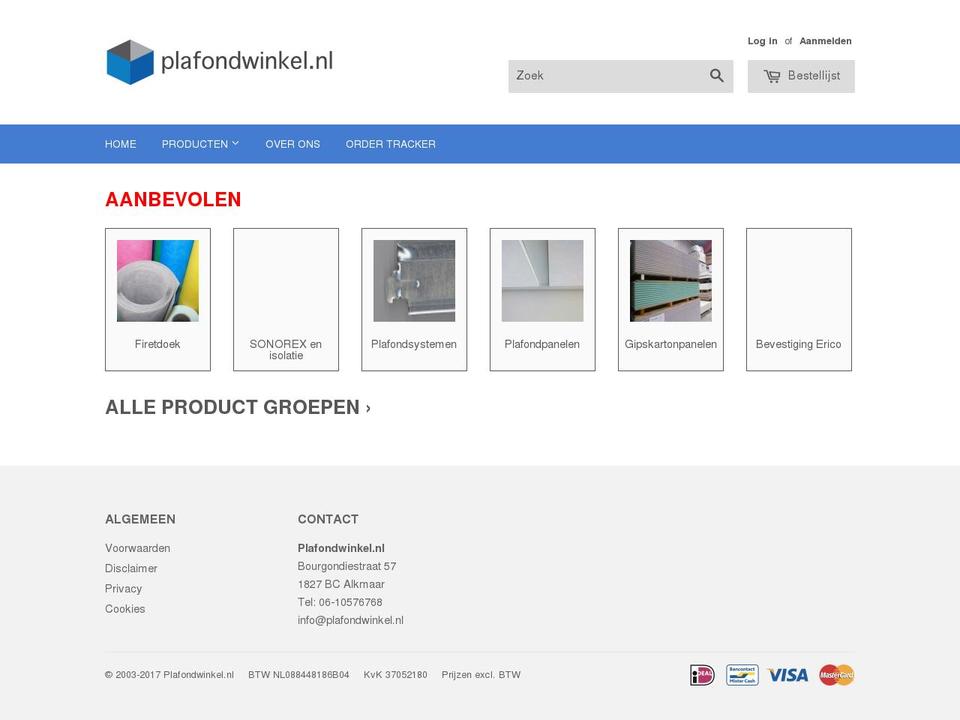 plafondwinkel.nl shopify website screenshot