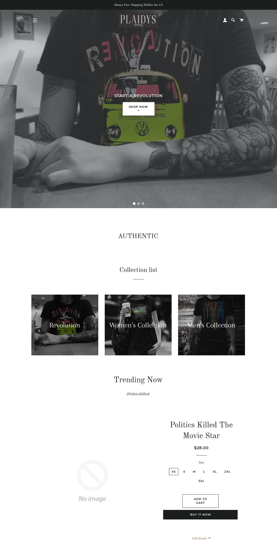 plaidys.com shopify website screenshot