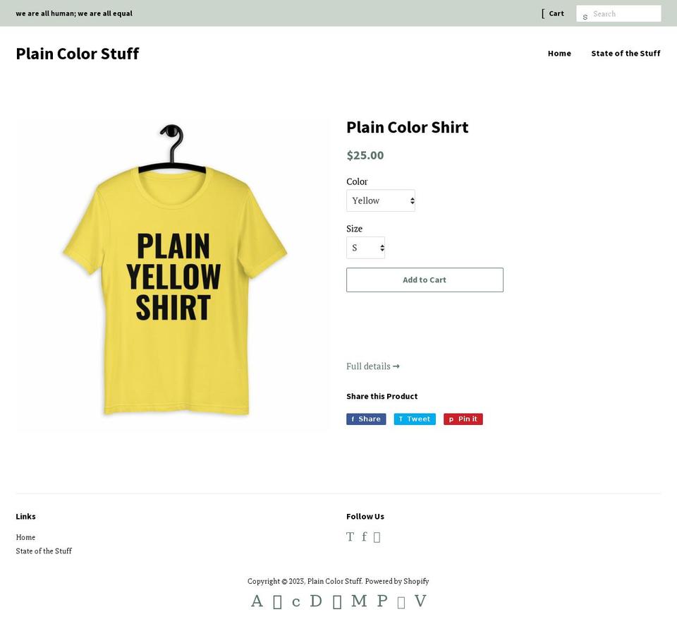 plain-color-stuff.com shopify website screenshot