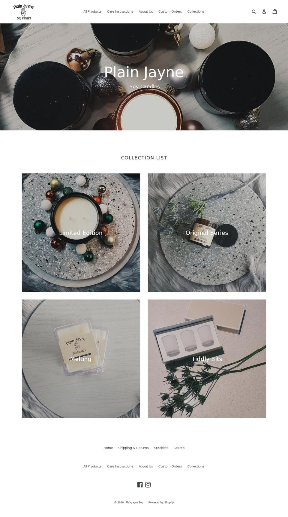 plainjaynesoy.com — Shopify storefront screenshot