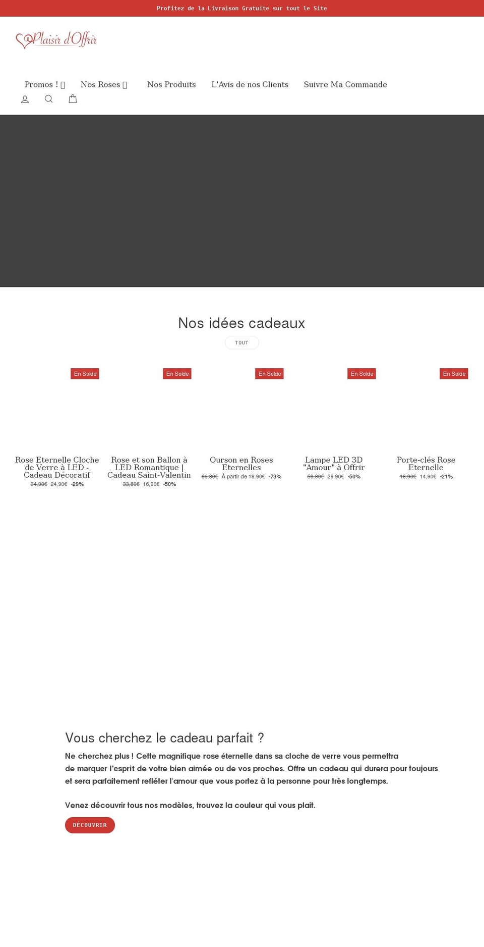 plaisir-doffrir.com shopify website screenshot