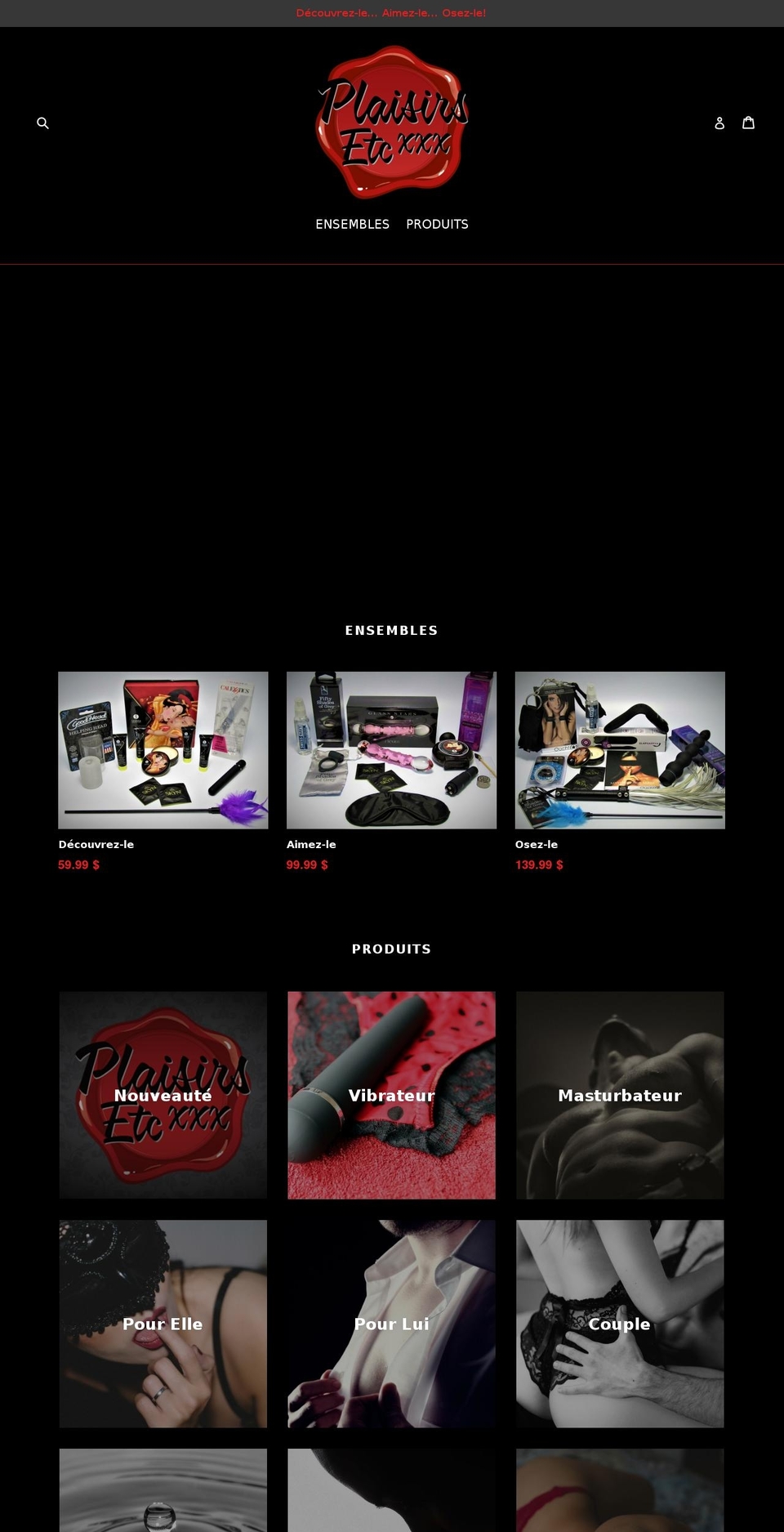 plaisirsetc.com shopify website screenshot