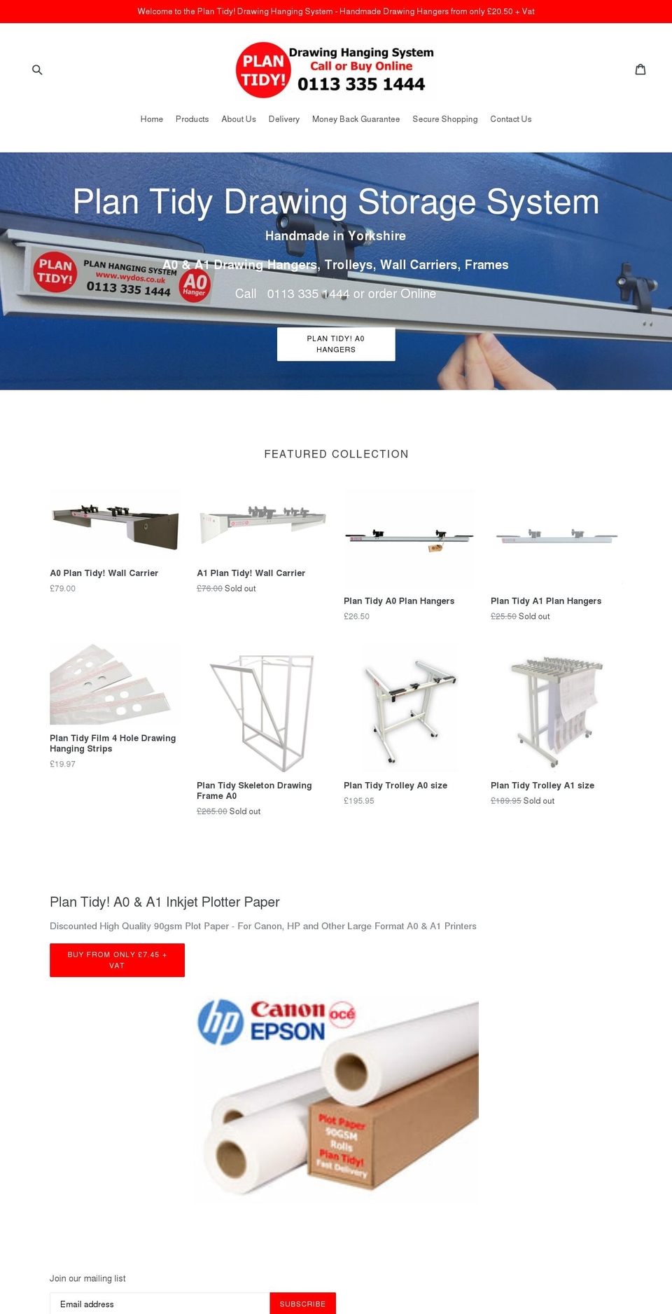 plan-tidy.com — Shopify storefront screenshot