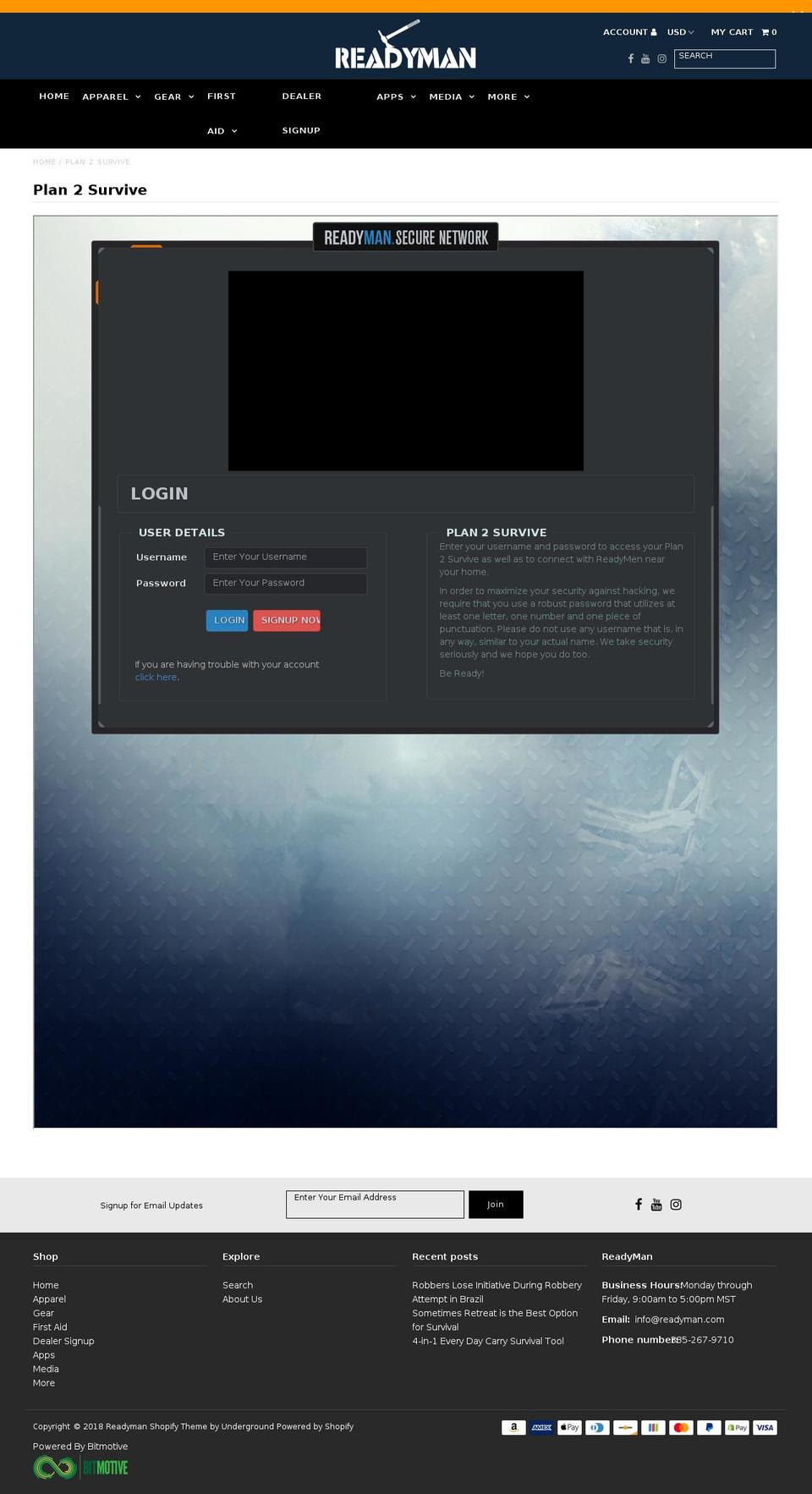 ReadyMan 3.0 3\/7\/18 -- WH Shopify theme site example plan2survive.com