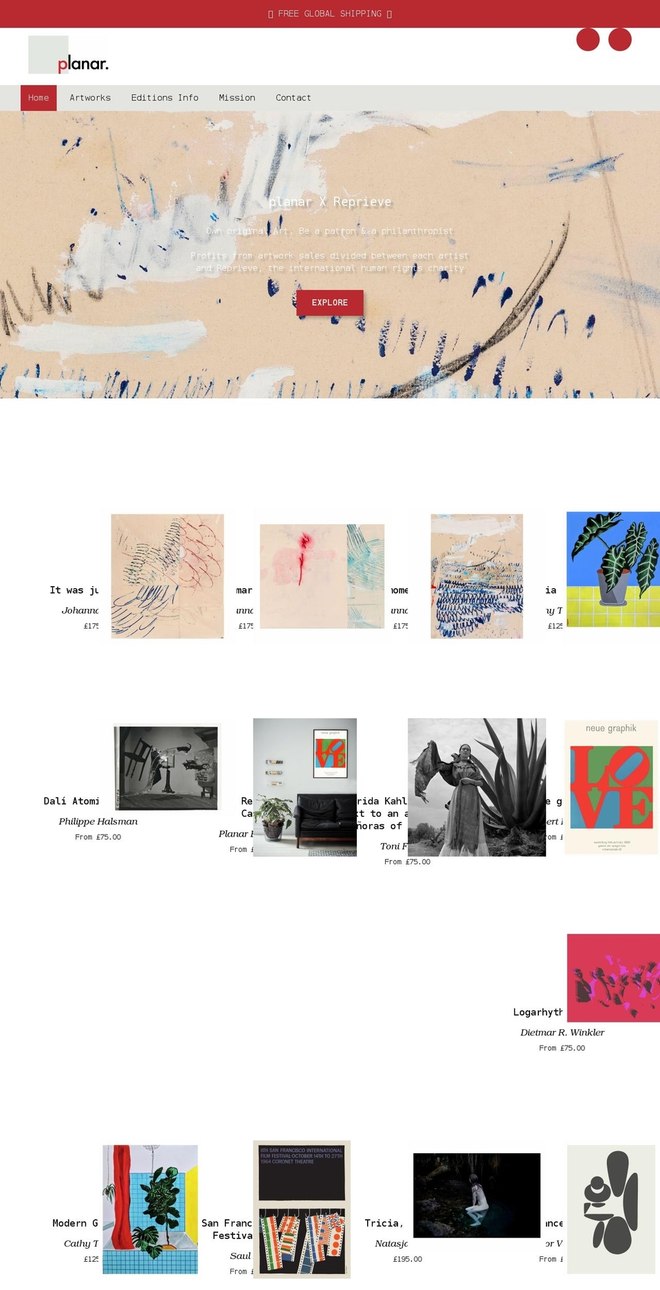 planareditions.co.uk shopify website screenshot