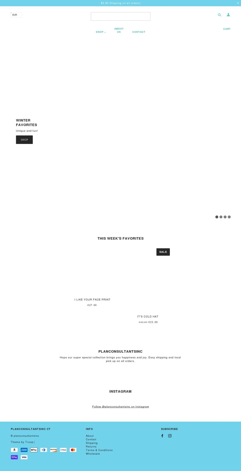 planconsultantsinc.com shopify website screenshot