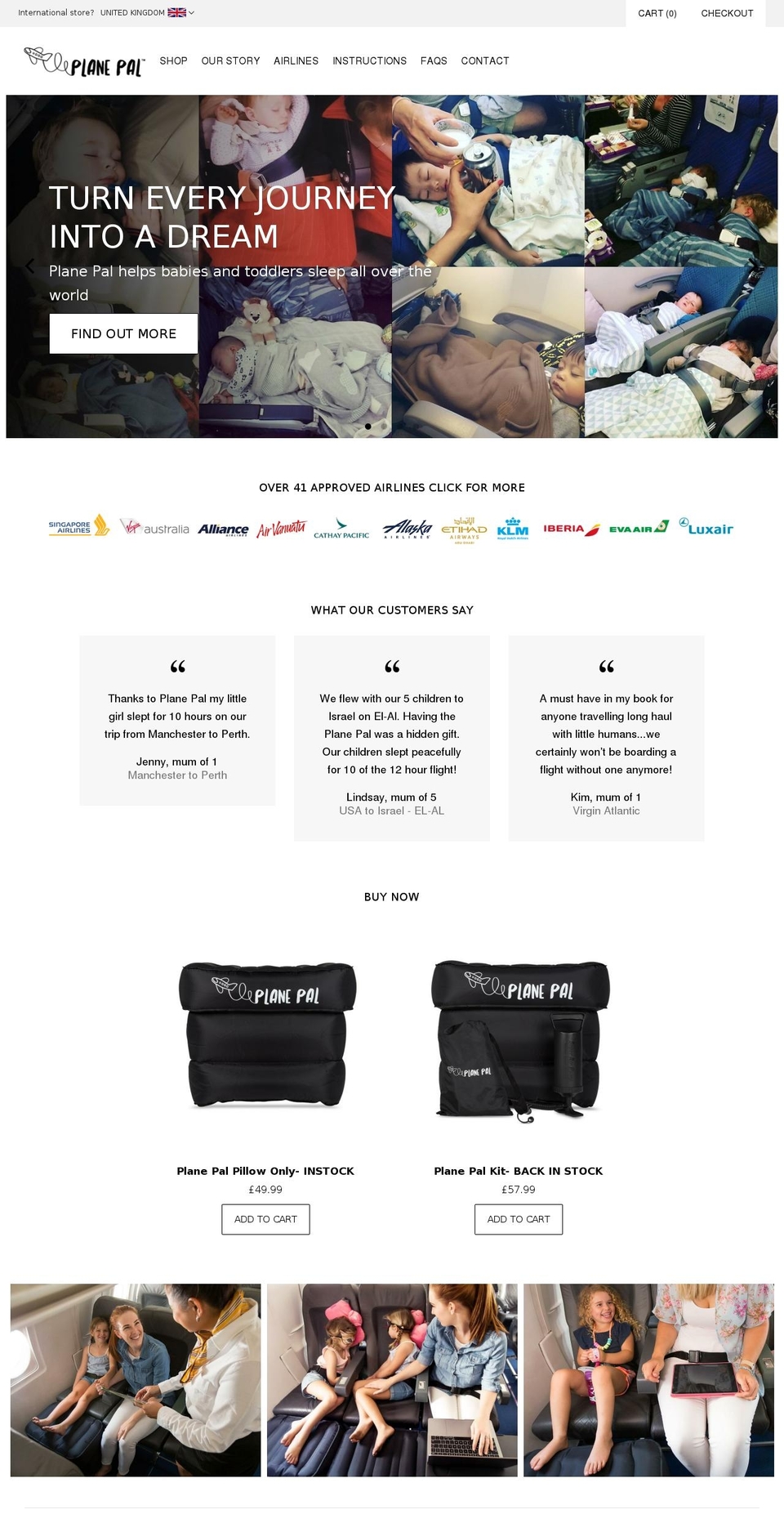 Plane Pal Shopify theme site example planepal.co.uk