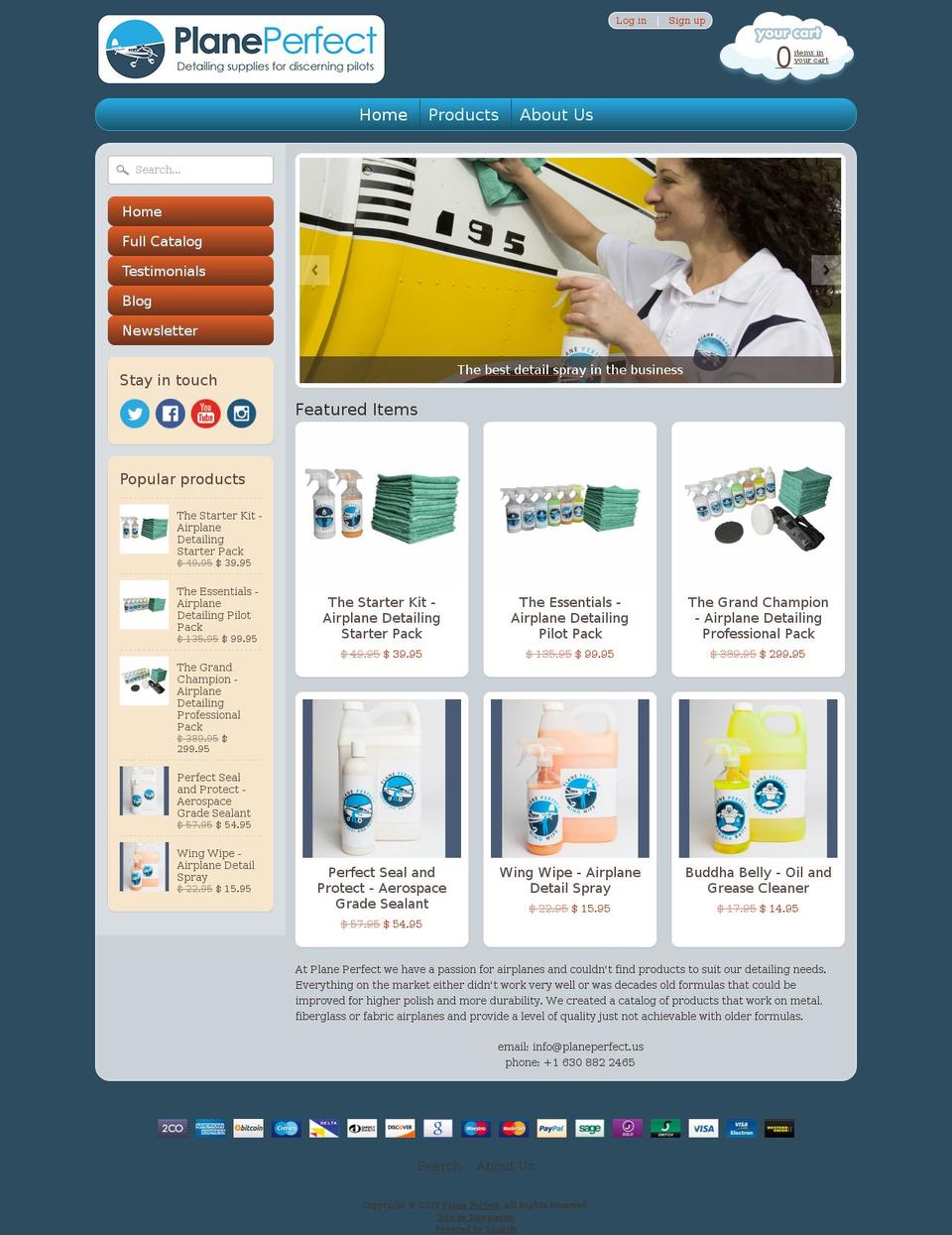 planeperfect.us shopify website screenshot