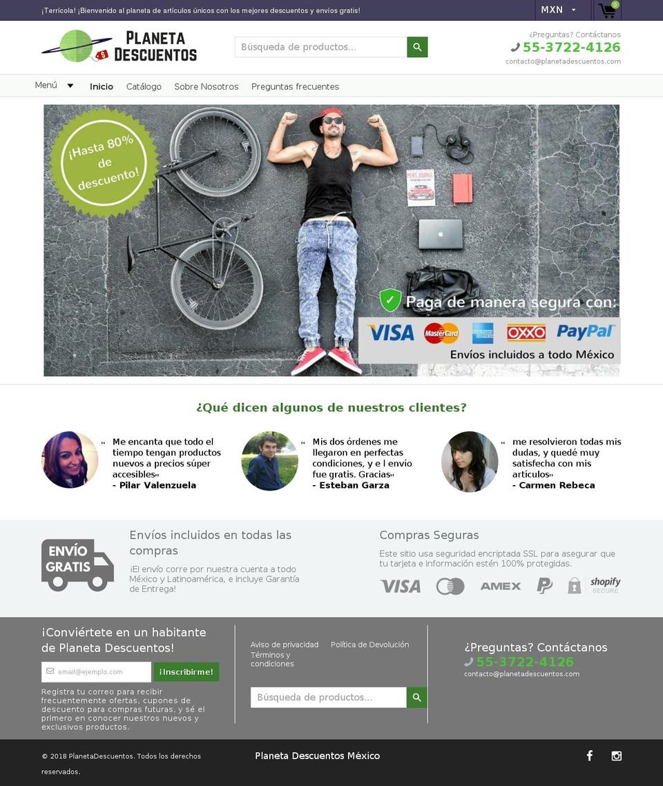 planetadescuentos.com — Shopify storefront screenshot
