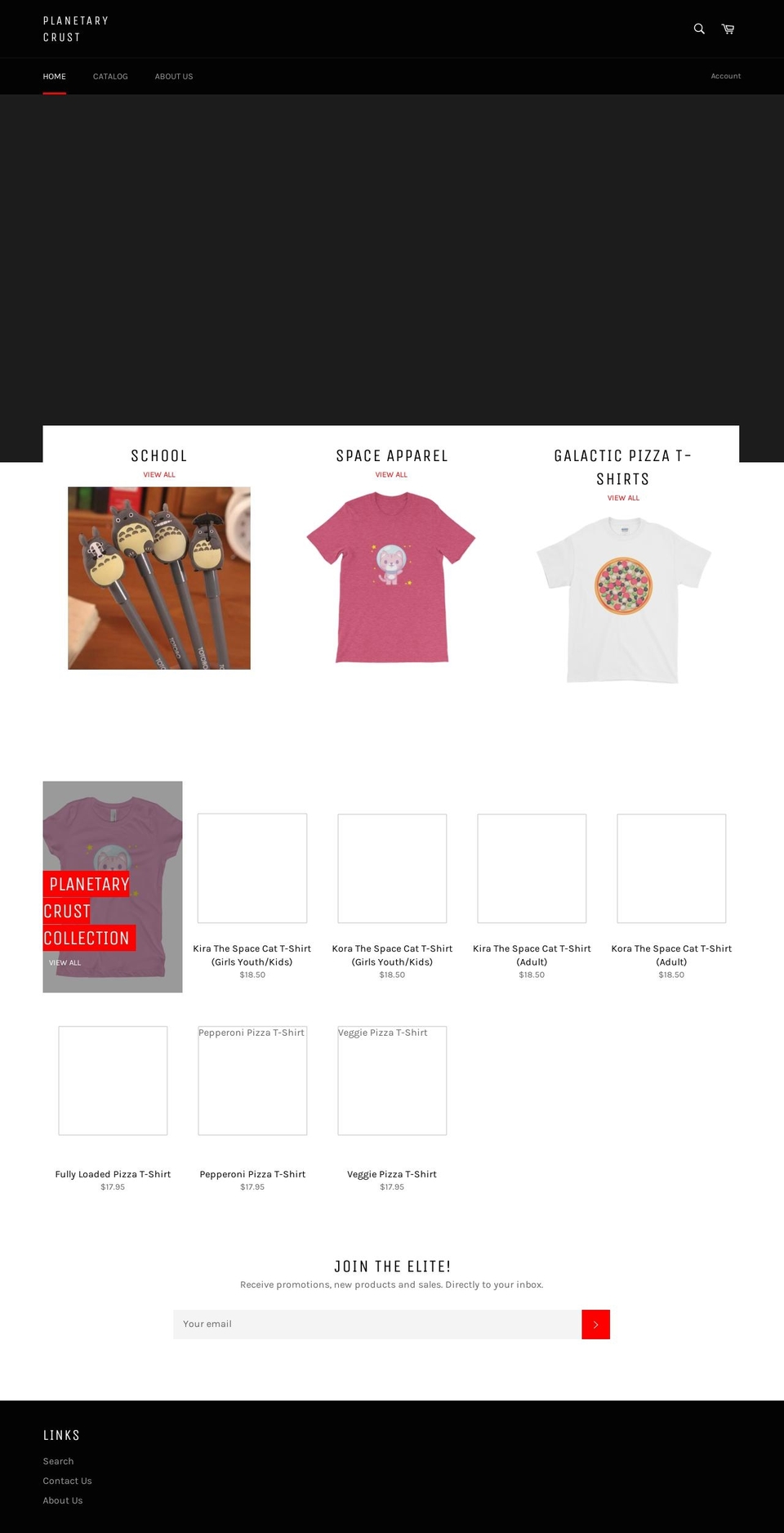 planetarycrust.com — Shopify storefront screenshot