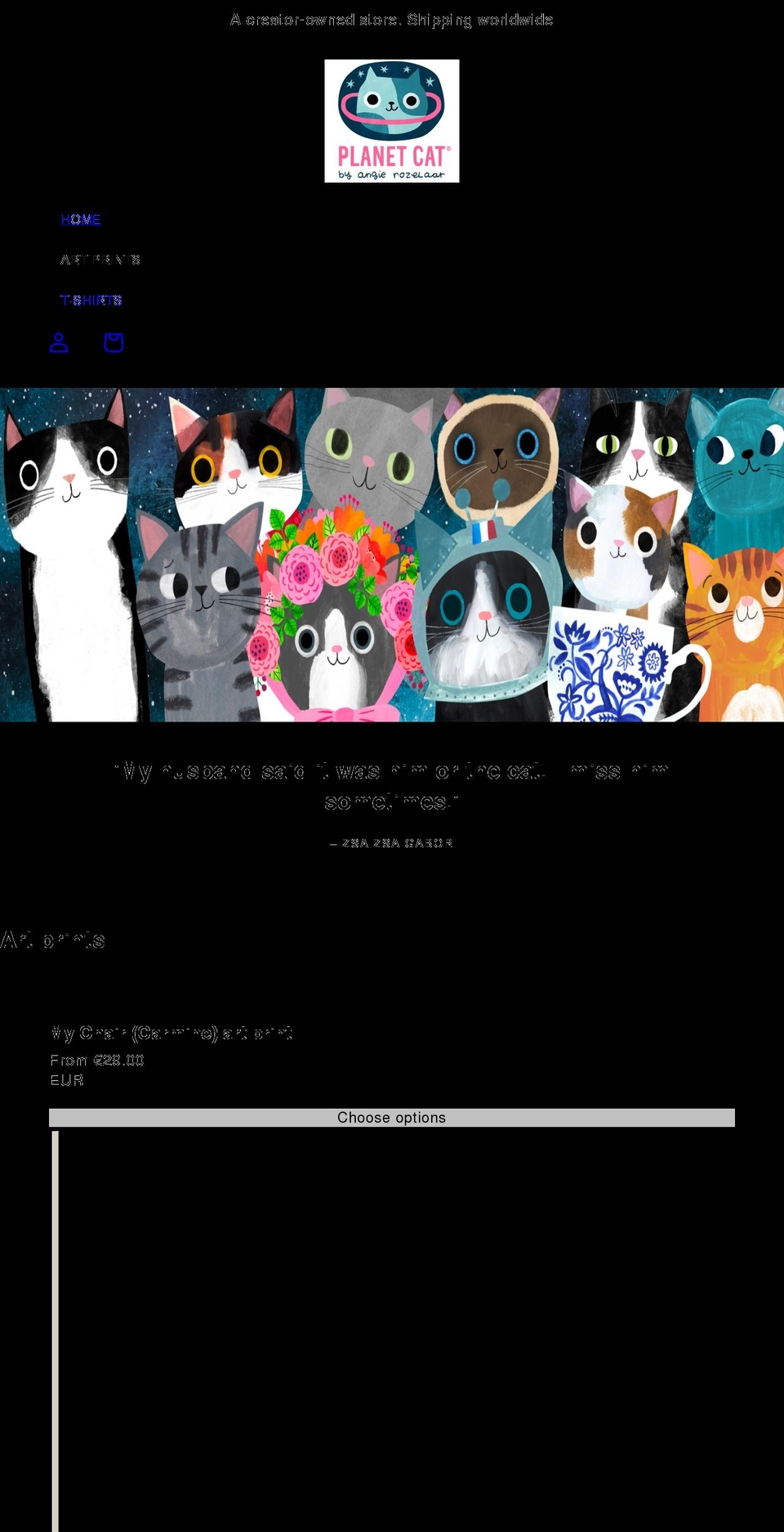 planetcatshop.com shopify website screenshot