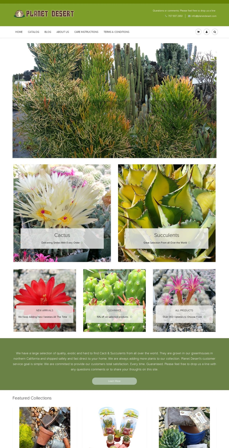 planetdesert.com shopify website screenshot