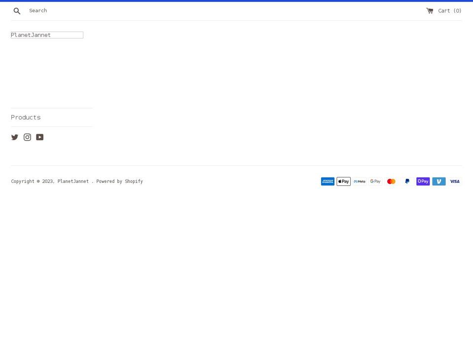 planetjannet.com shopify website screenshot