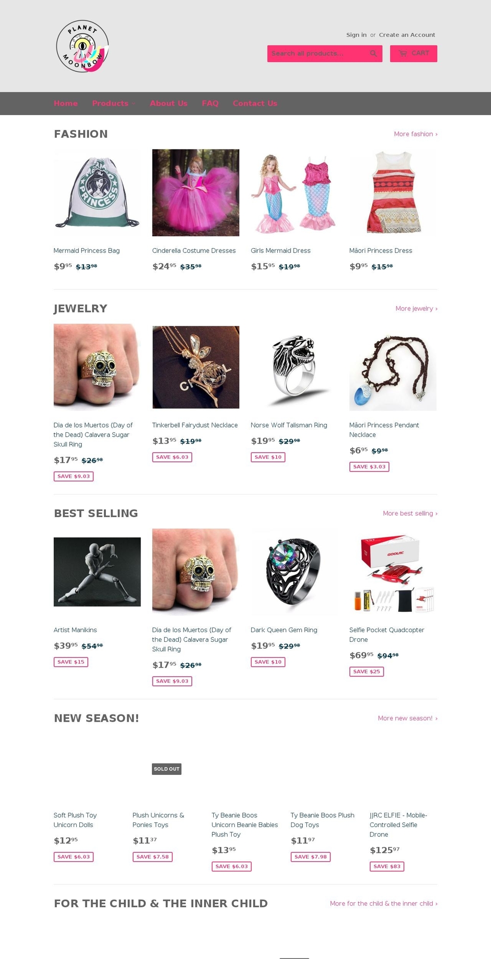 planetmoonbow.com — Shopify storefront screenshot