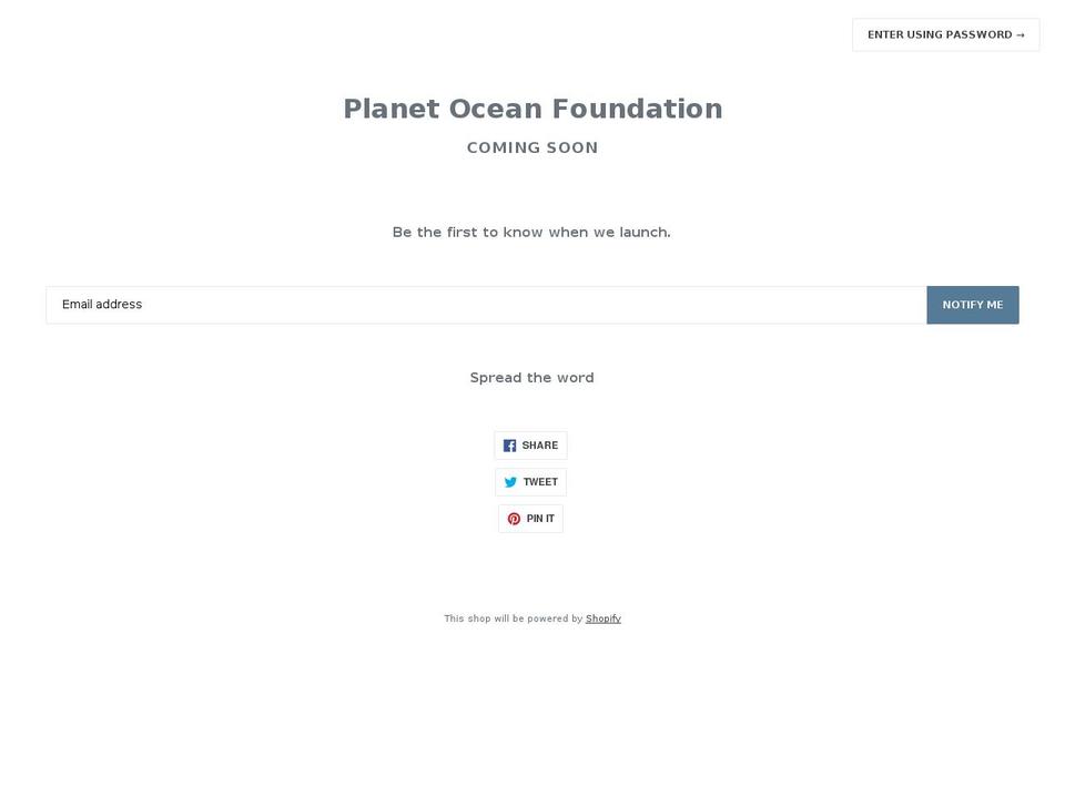 planetoceanfoundation.org shopify website screenshot