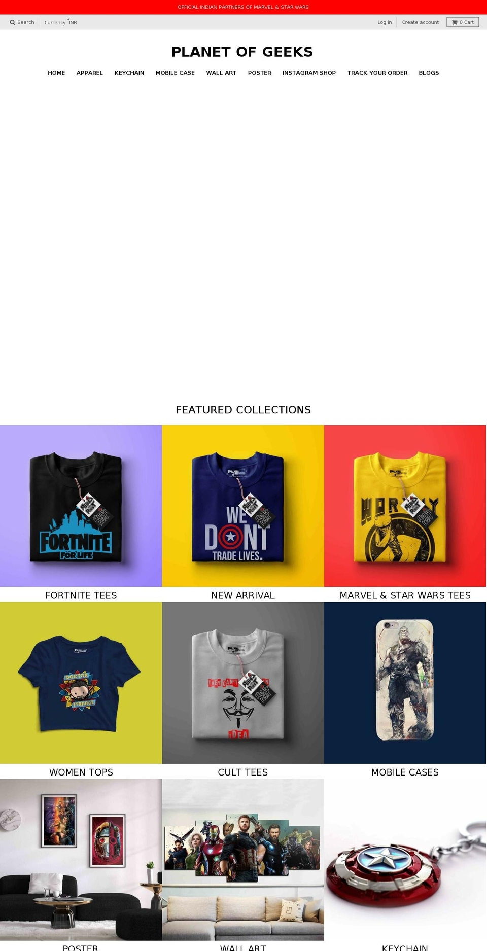 planetofgeeks.com — Shopify storefront screenshot