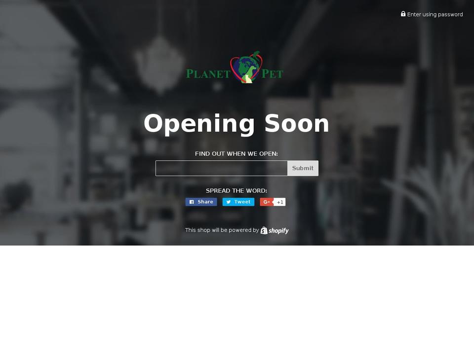 planetpetstore.com shopify website screenshot