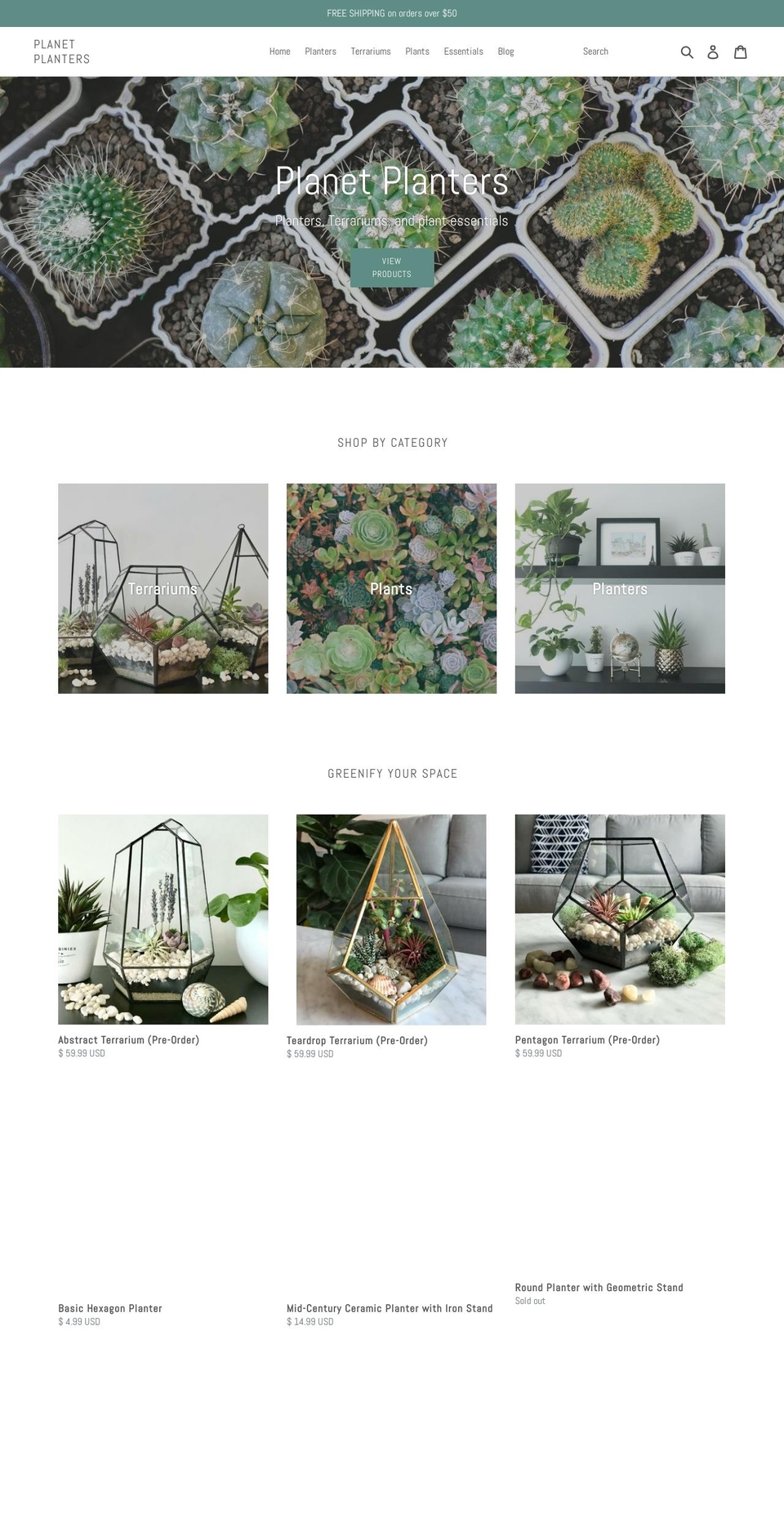planetplanters.com — Shopify storefront screenshot