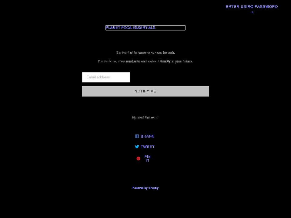 planetpoca.com shopify website screenshot