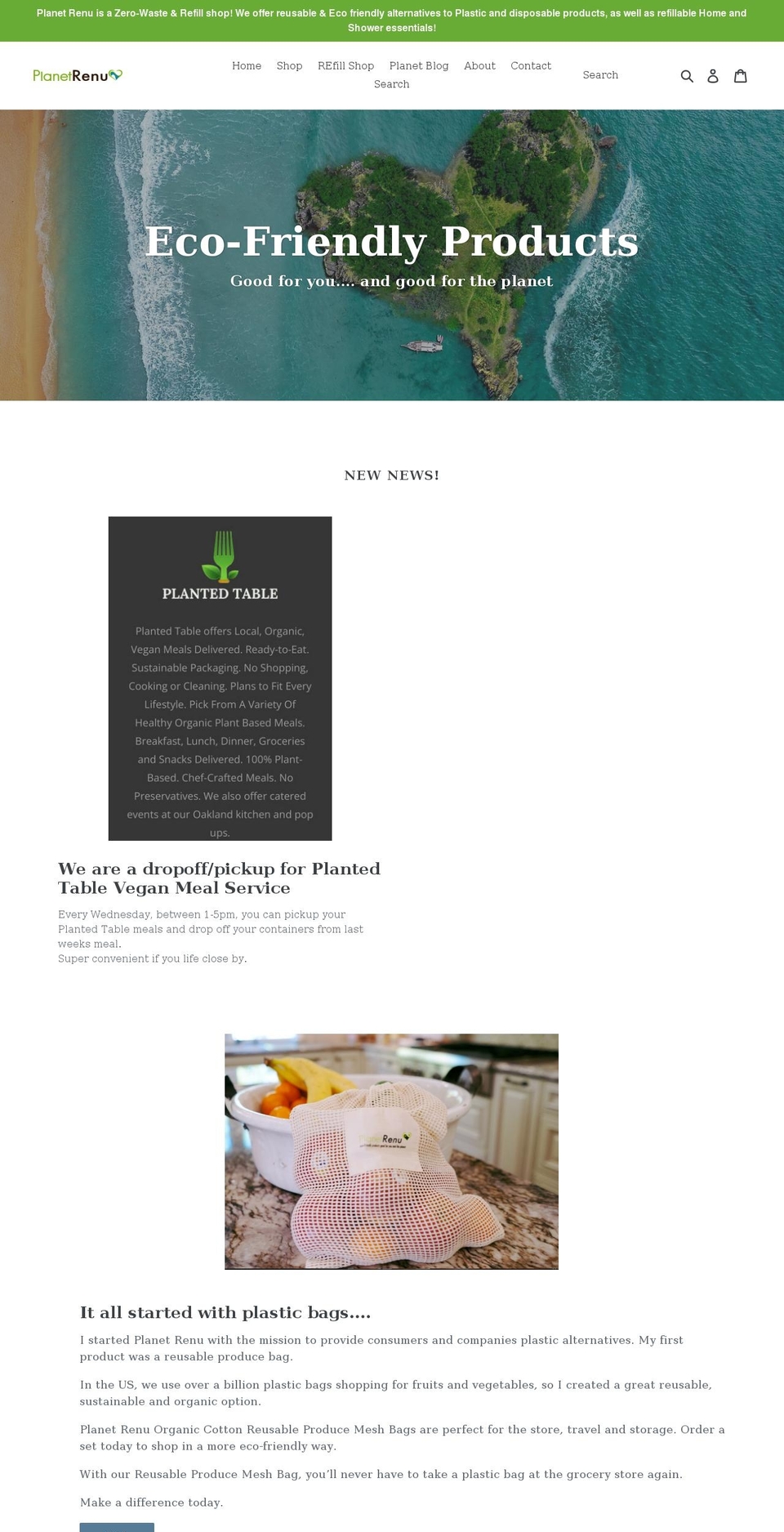 planetrenu.com — Shopify storefront screenshot