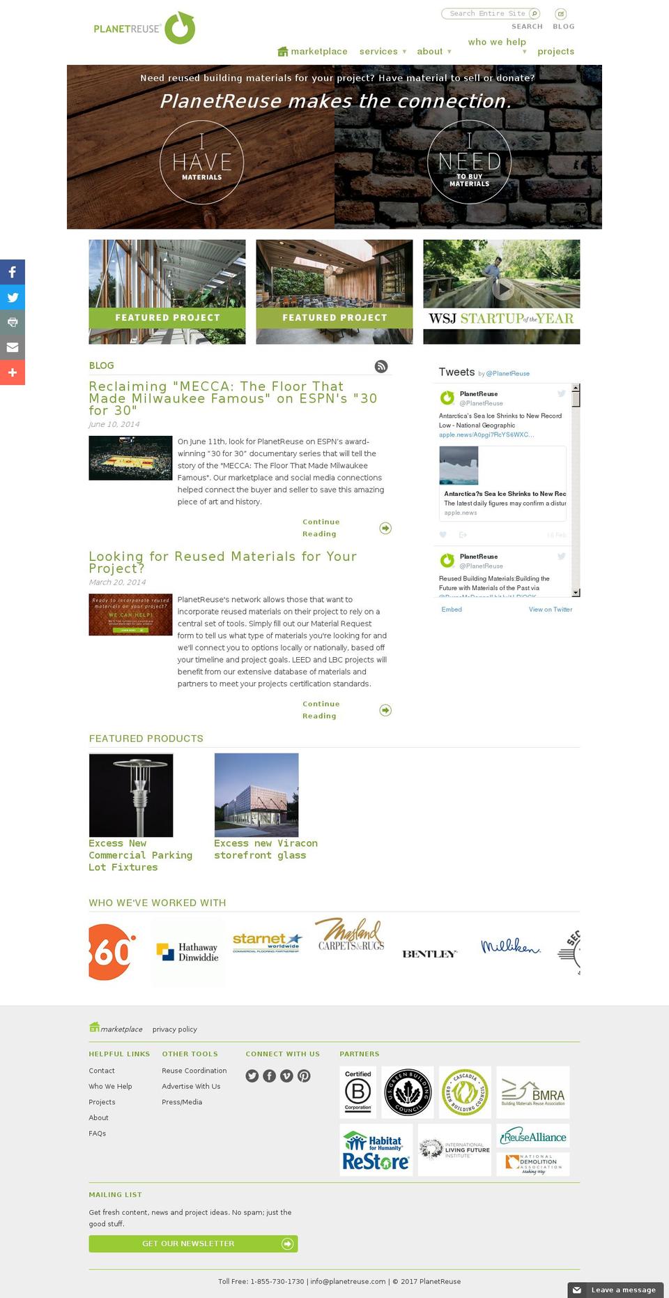 planetreuse.com shopify website screenshot