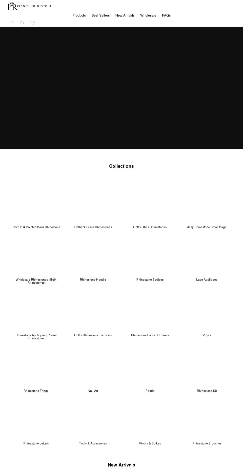planetrhinestone.com shopify website screenshot
