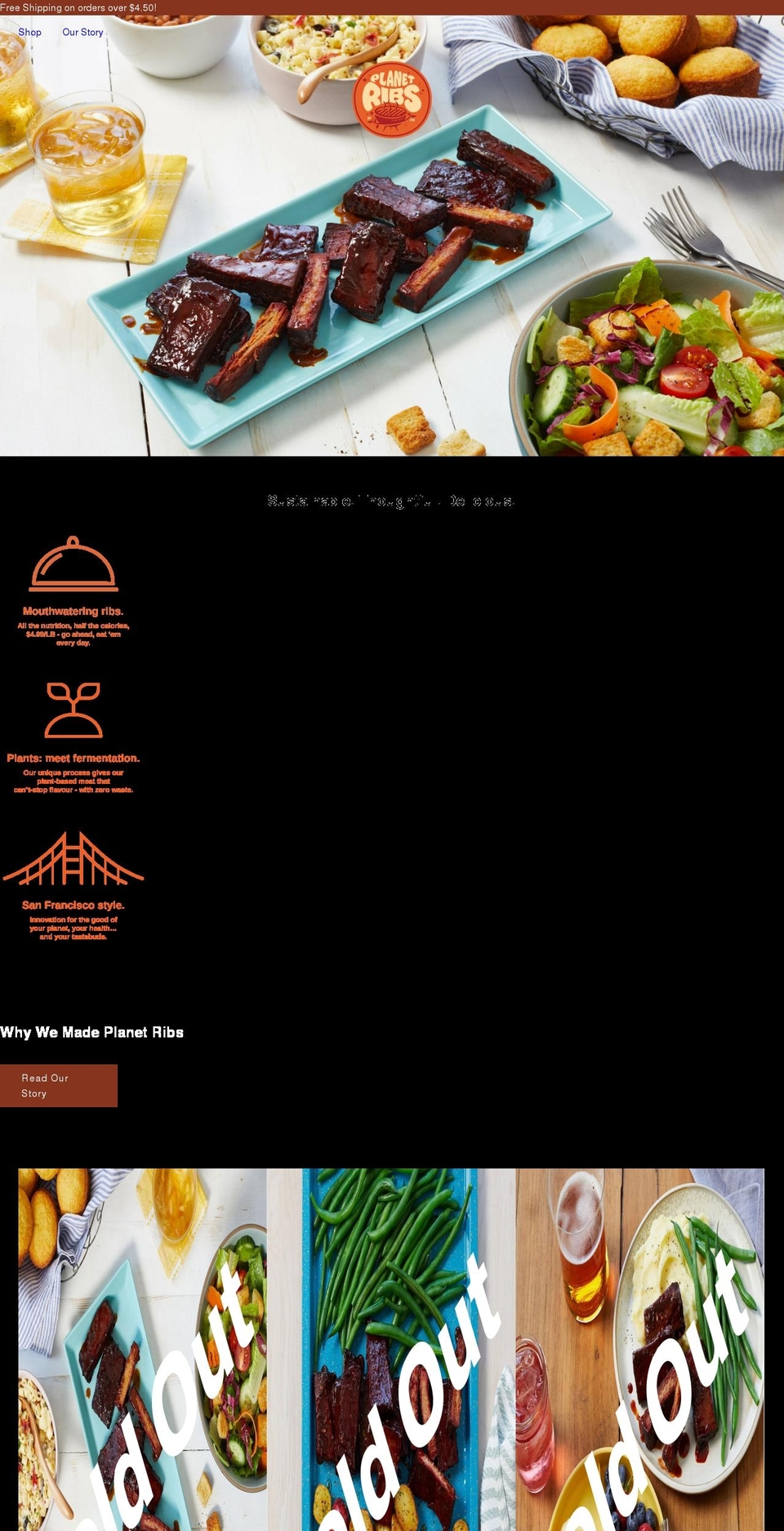 planetribs.com shopify website screenshot