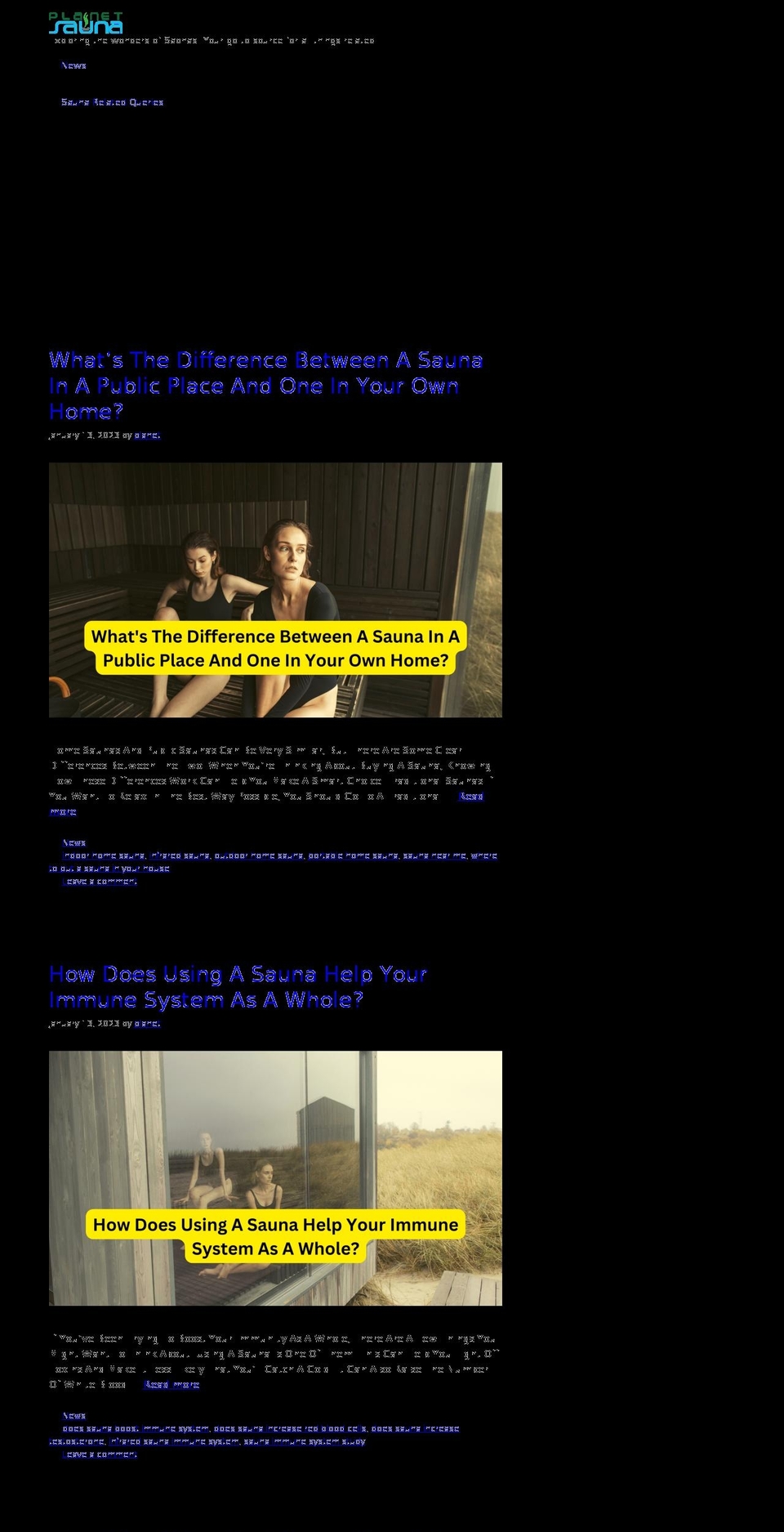 planetsauna.com — Shopify storefront screenshot