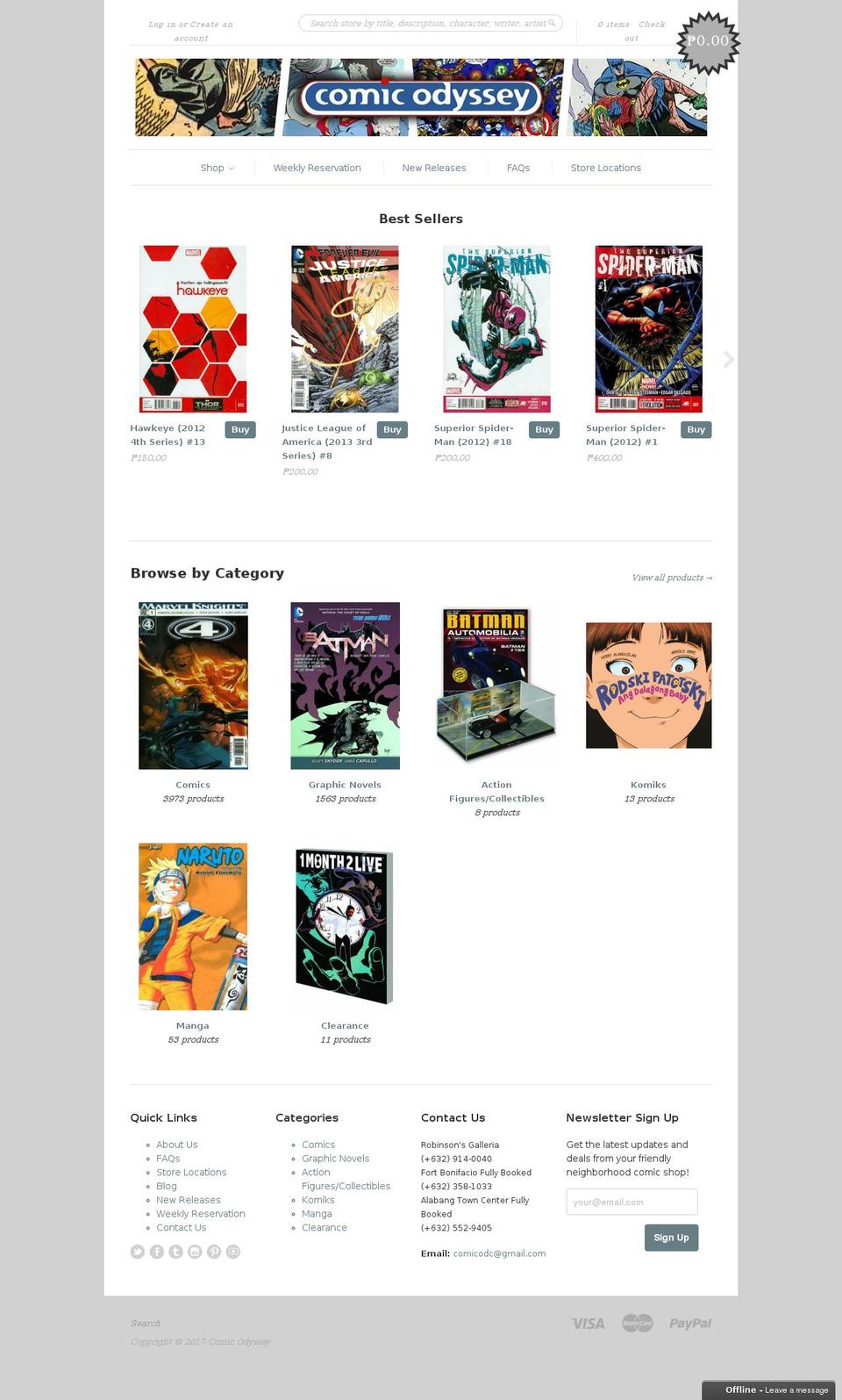 planetxcomics.com shopify website screenshot