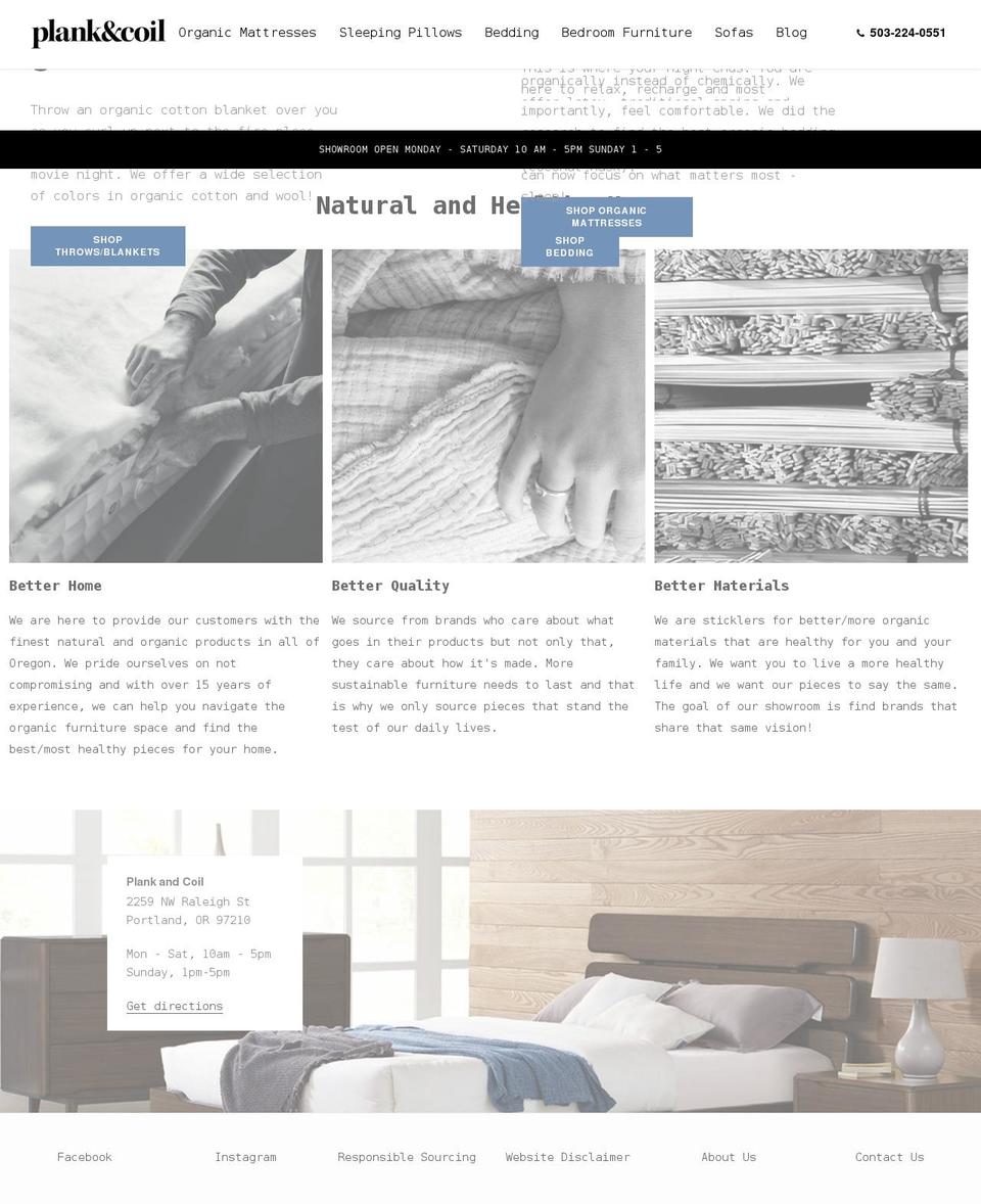 plankandcoil.com shopify website screenshot