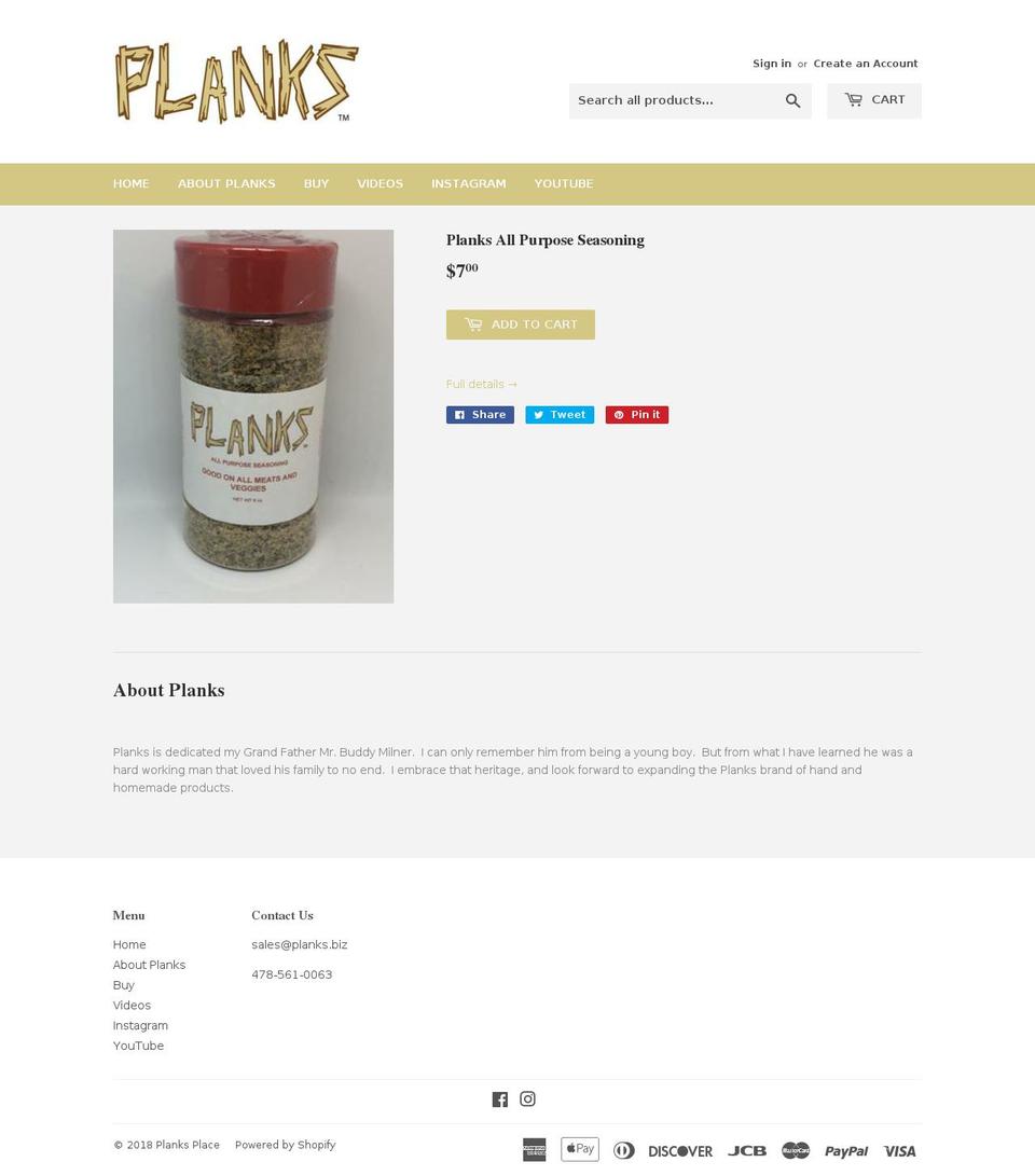 planks-place.myshopify.com shopify website screenshot