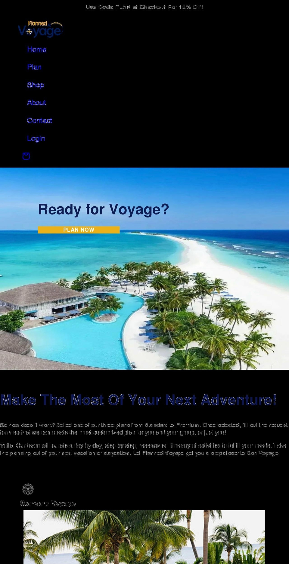 plannedvoyage.com shopify website screenshot