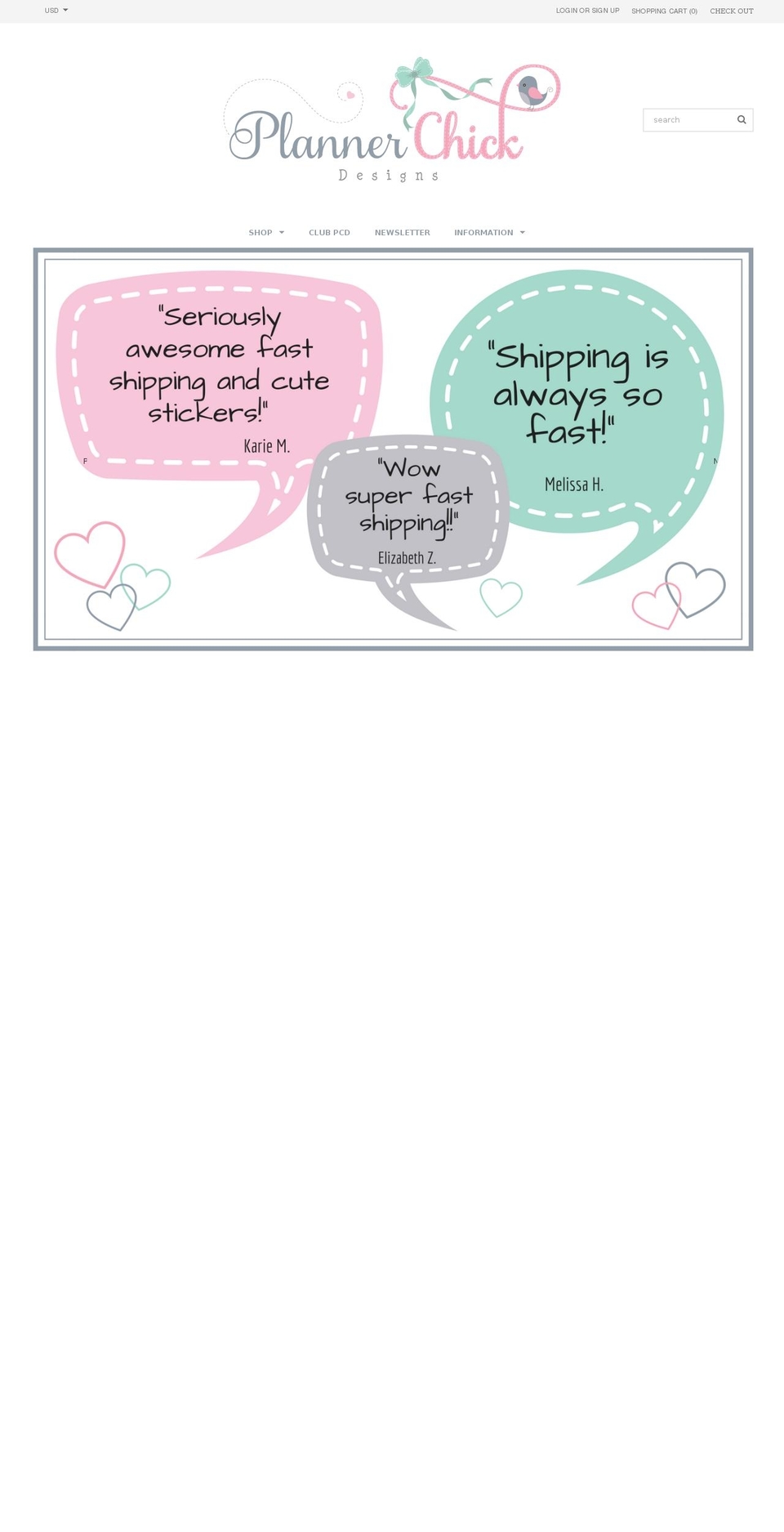 plannerchick.com — Shopify storefront screenshot