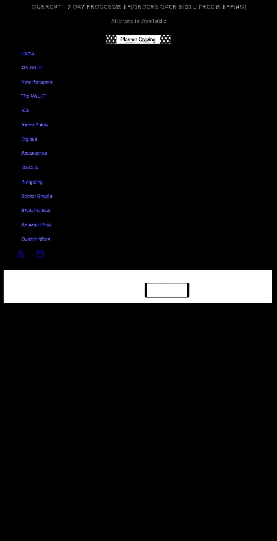 plannercraving.com shopify website screenshot