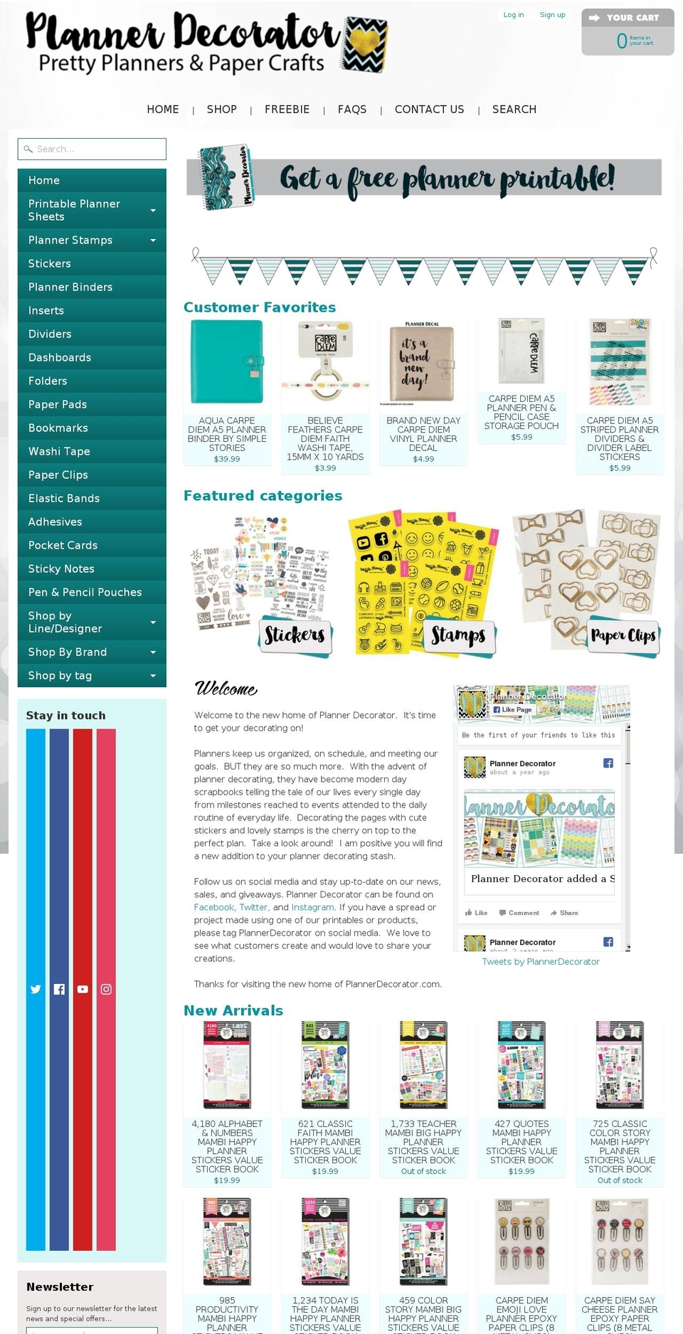 plannerdecor.com — Shopify storefront screenshot