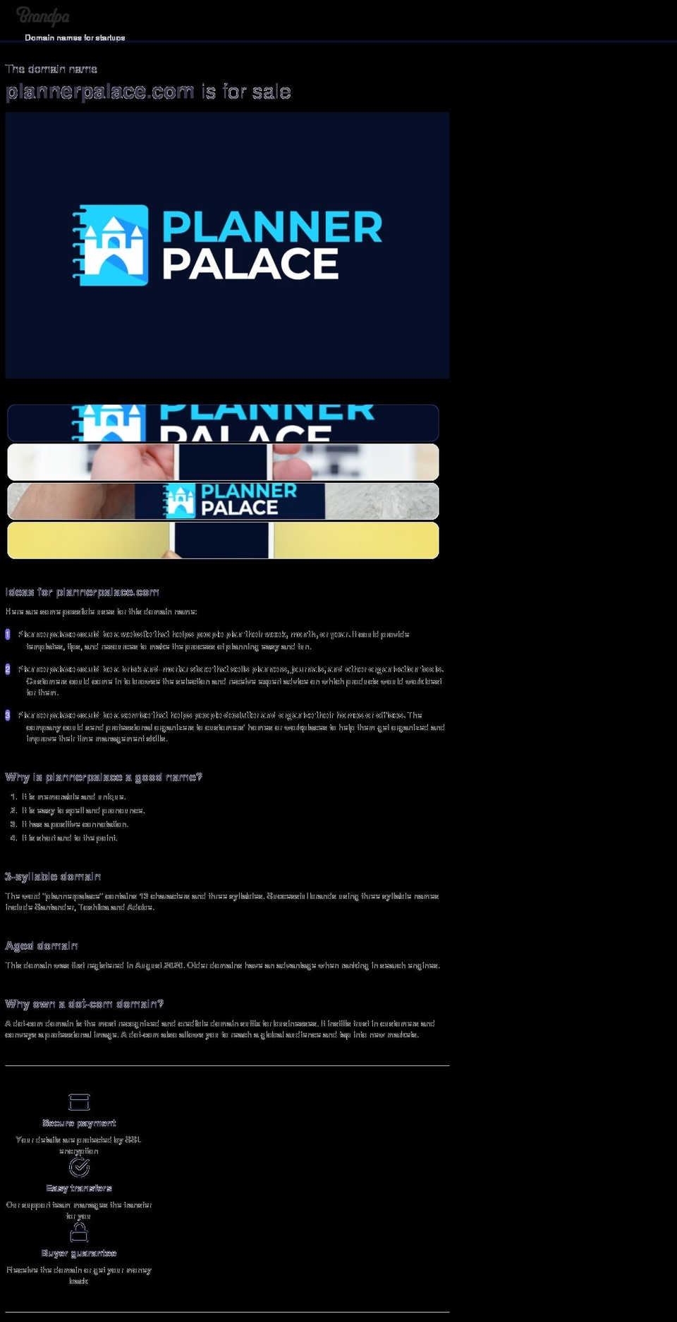 plannerpalace.com — Shopify storefront screenshot