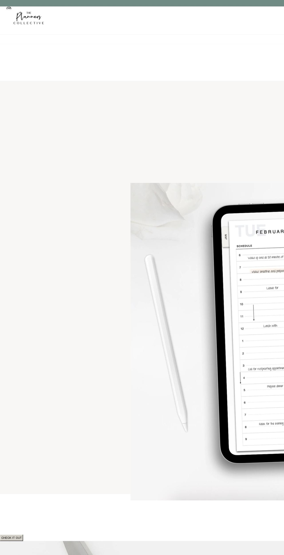 plannerscollective.com shopify website screenshot