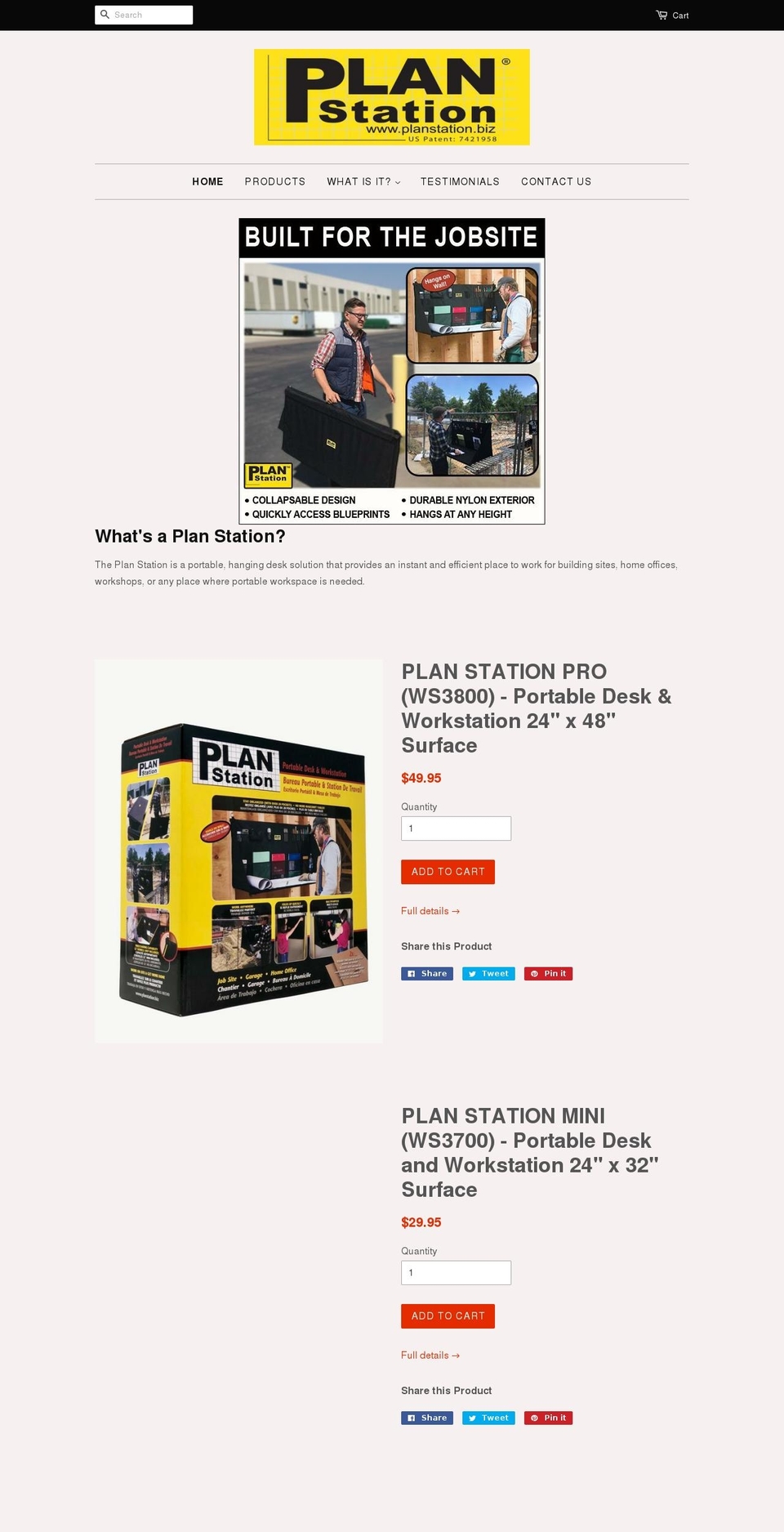 planstation.biz shopify website screenshot