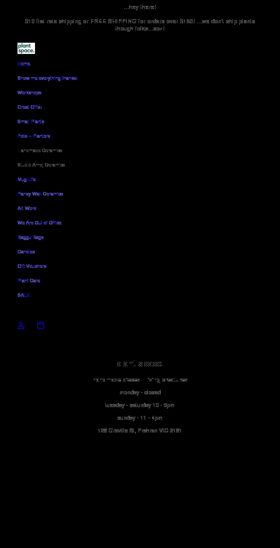 plant-space.com.au shopify website screenshot