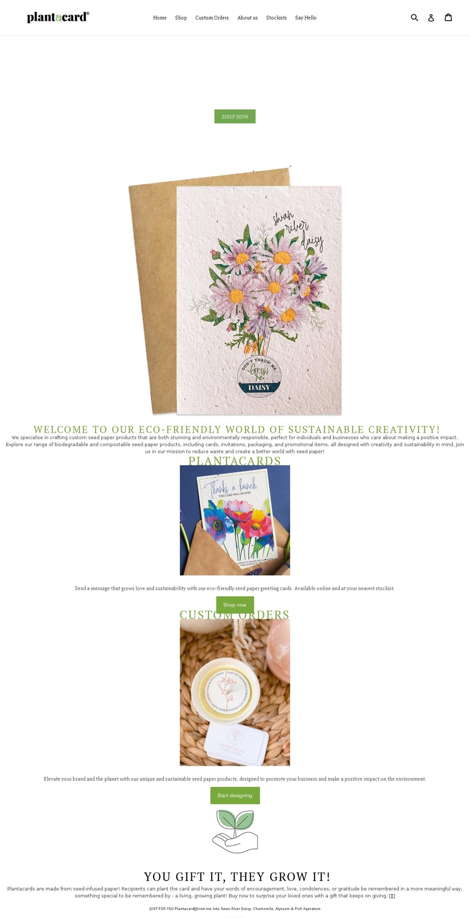 plantacard.com.au shopify website screenshot
