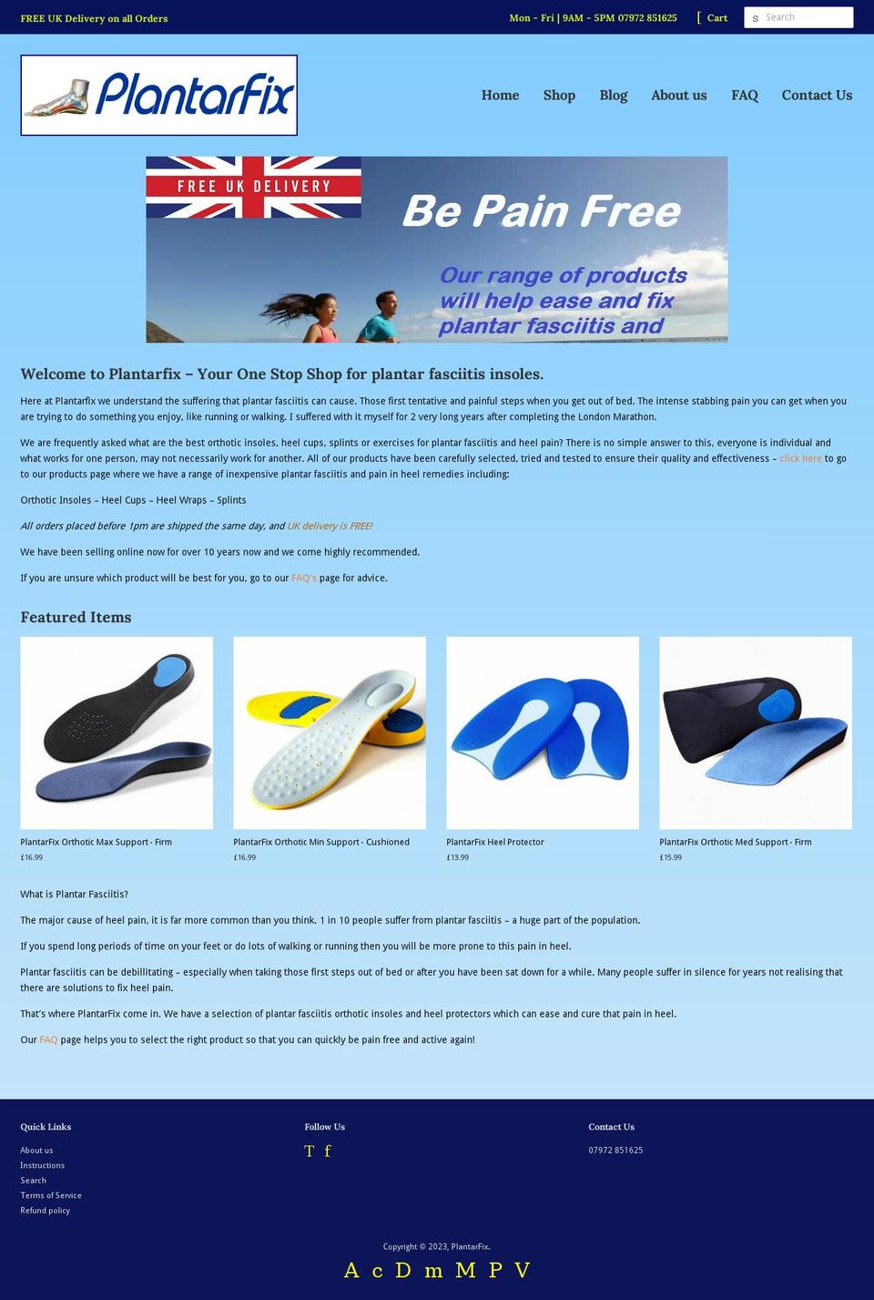 plantarfix.co.uk shopify website screenshot